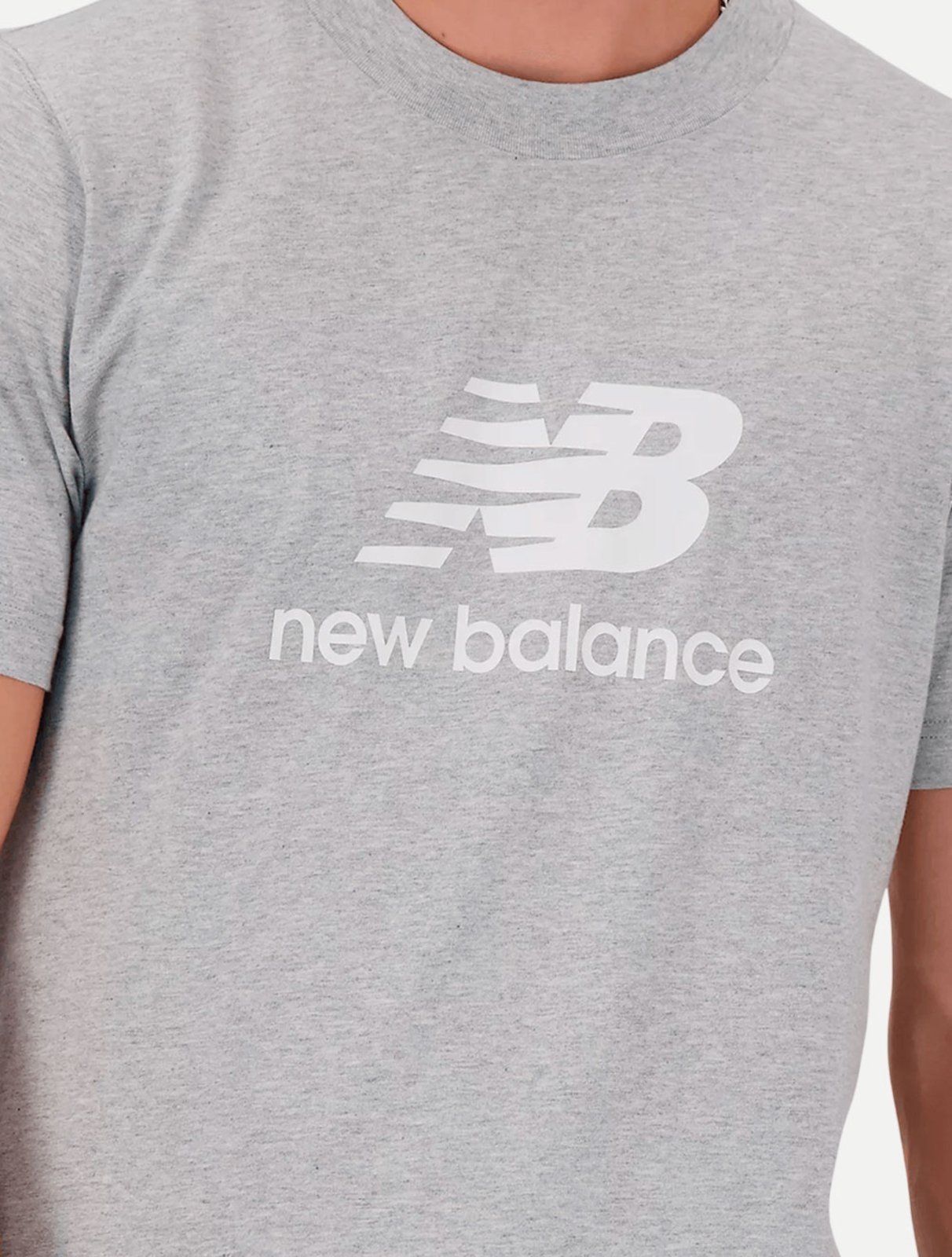 Vista 3 Camiseta New Balance Masculina Relaxed Essentials Mescla cinza New Balance cinza