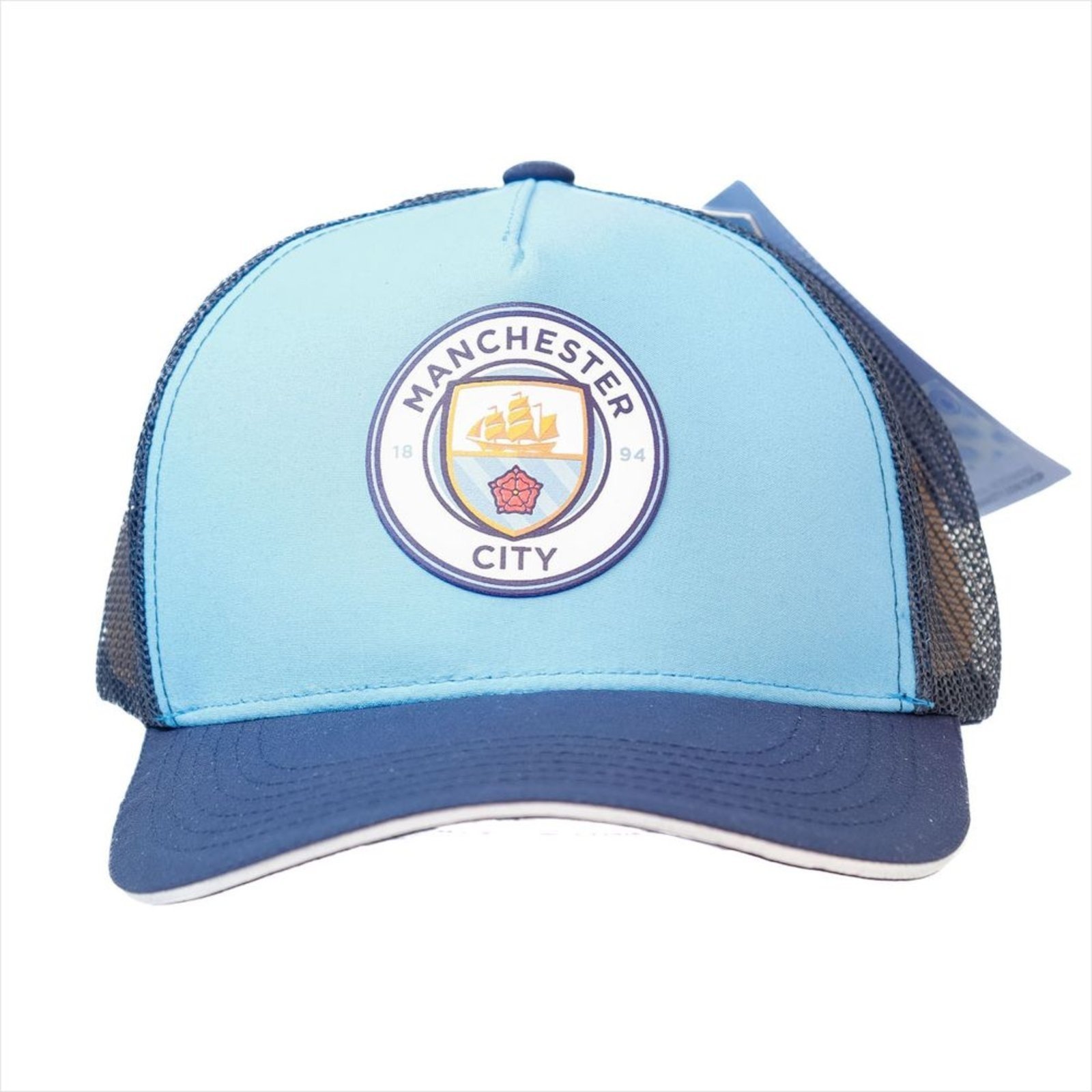 Vista 2 Boné Supercap Manchester City Trucker Microfibra Supercap azul marinho