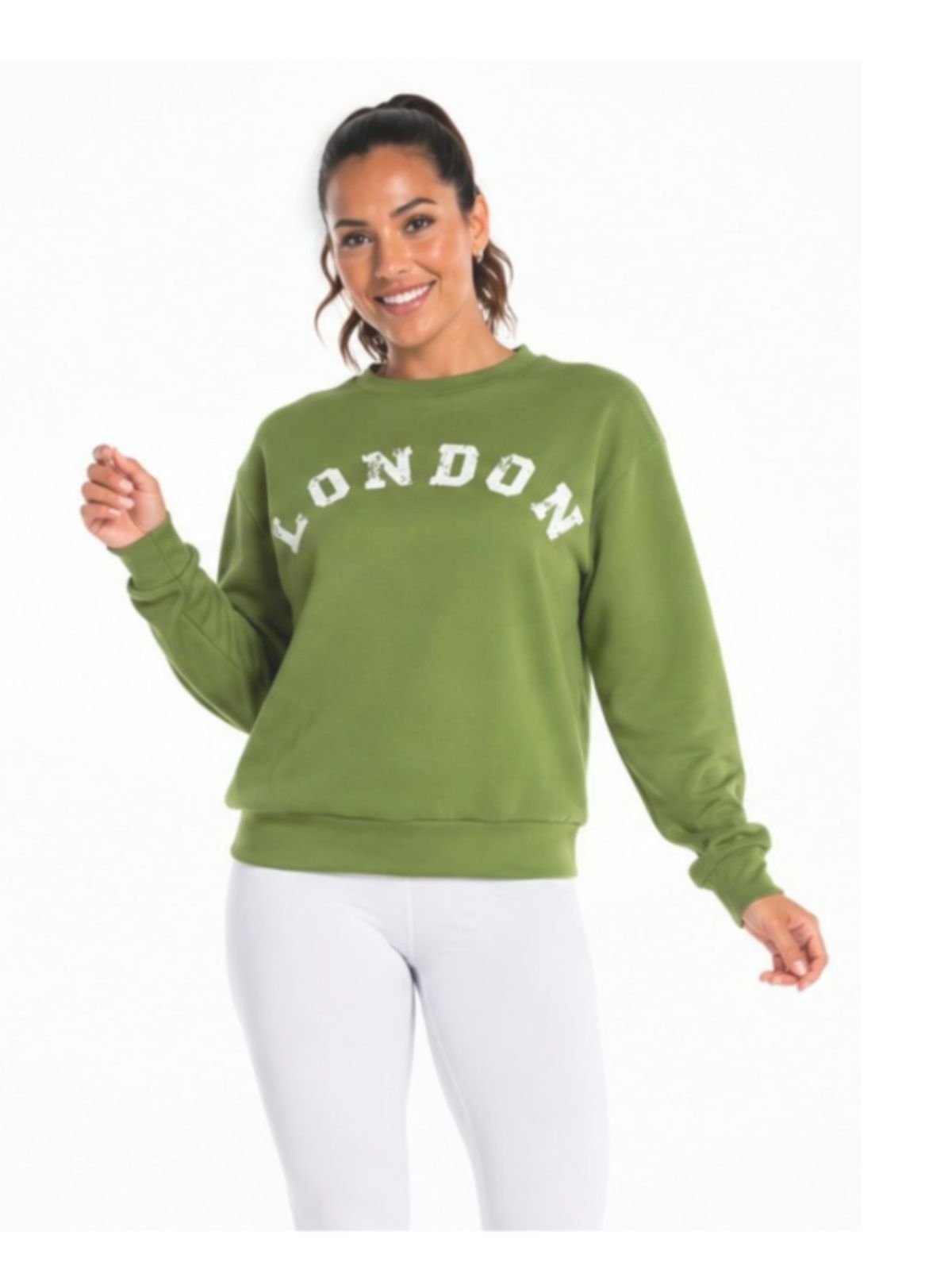 Blusa de Moletom Feminina Flanelada Verde