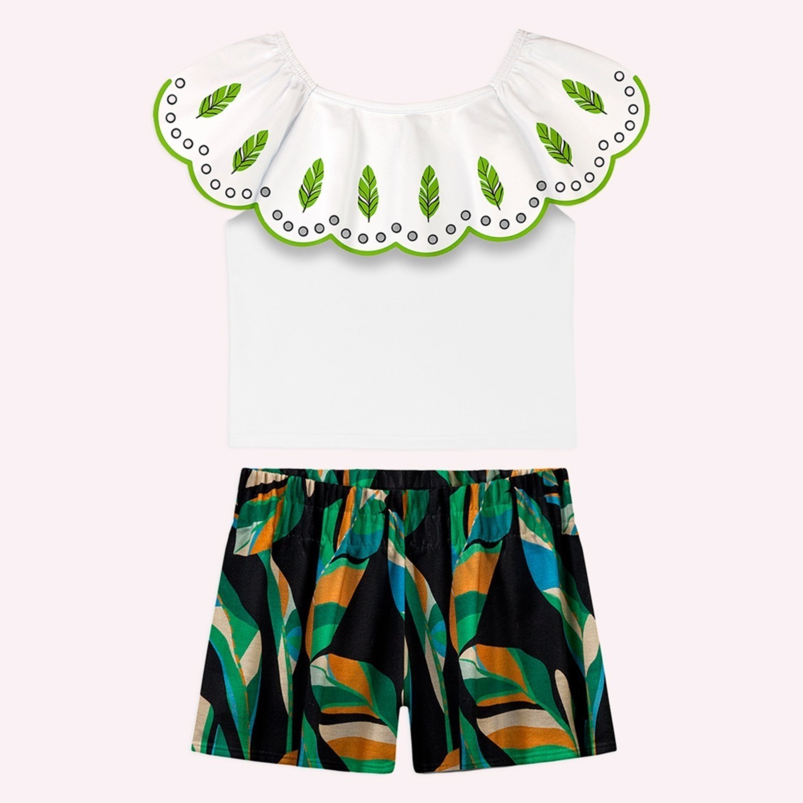 Infantil - Conjunto Menina Folhagens Nanai