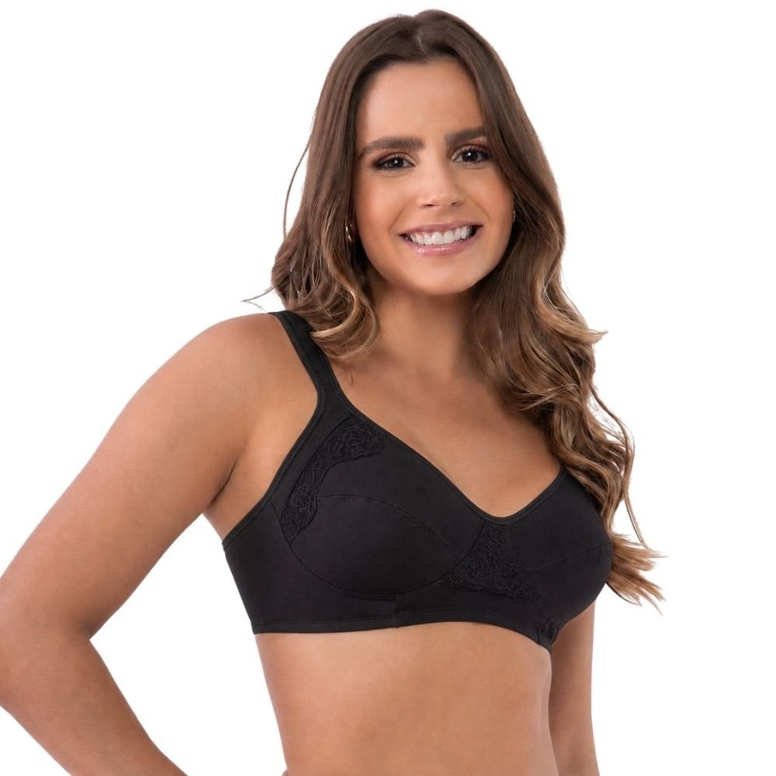 Sutiã Sustentação DelRio 40934 Com Renda - Preto