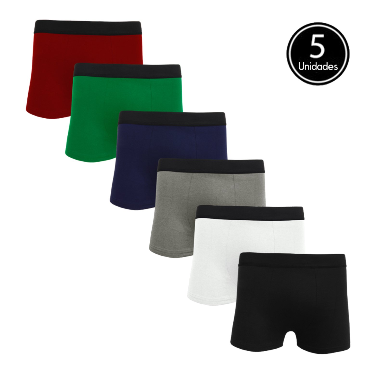 Kit 5 Cuecas Boxer Algodão C5 Sortido