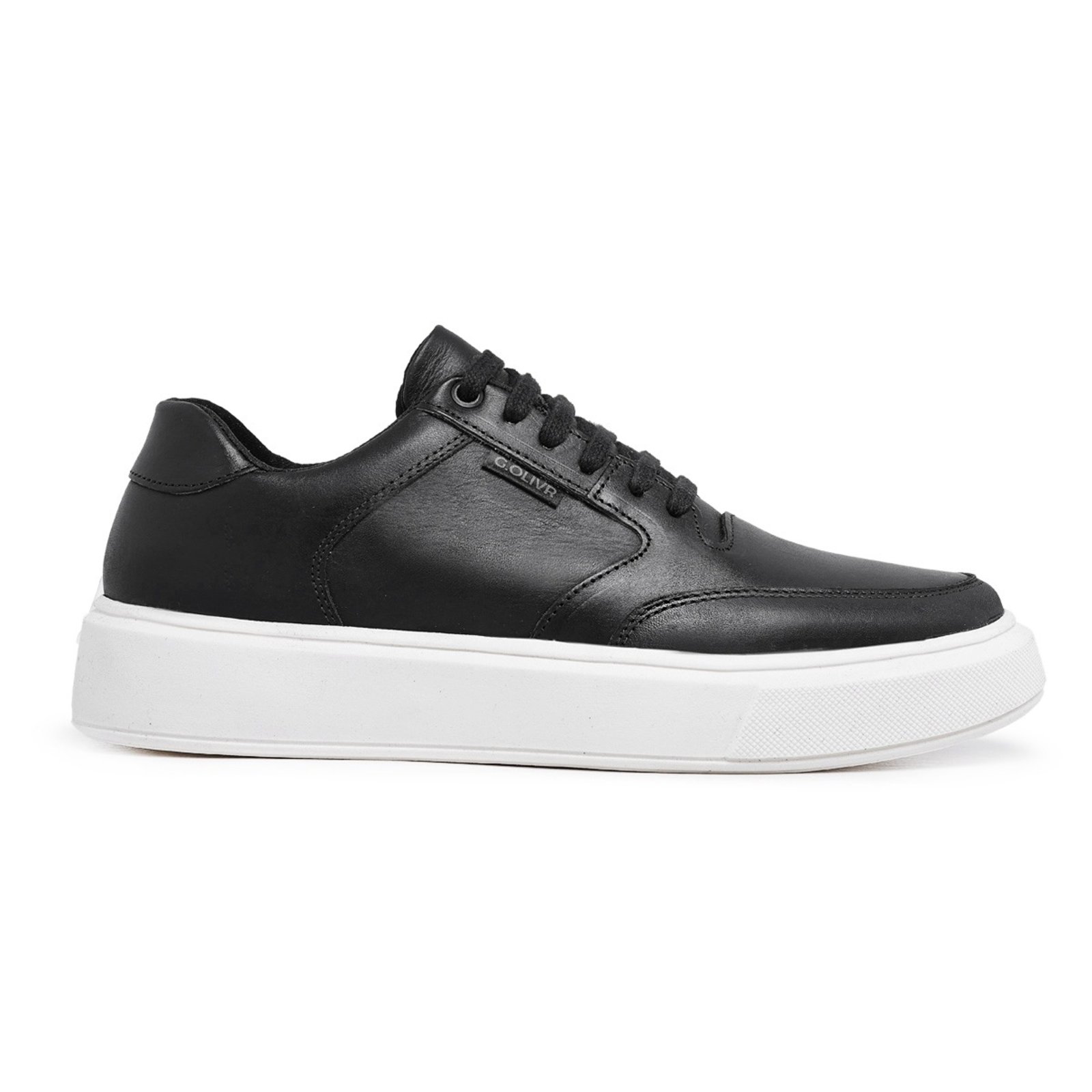 Tenis Sapatenis Lavini Couro Casual Casamento Sola Alta Preto