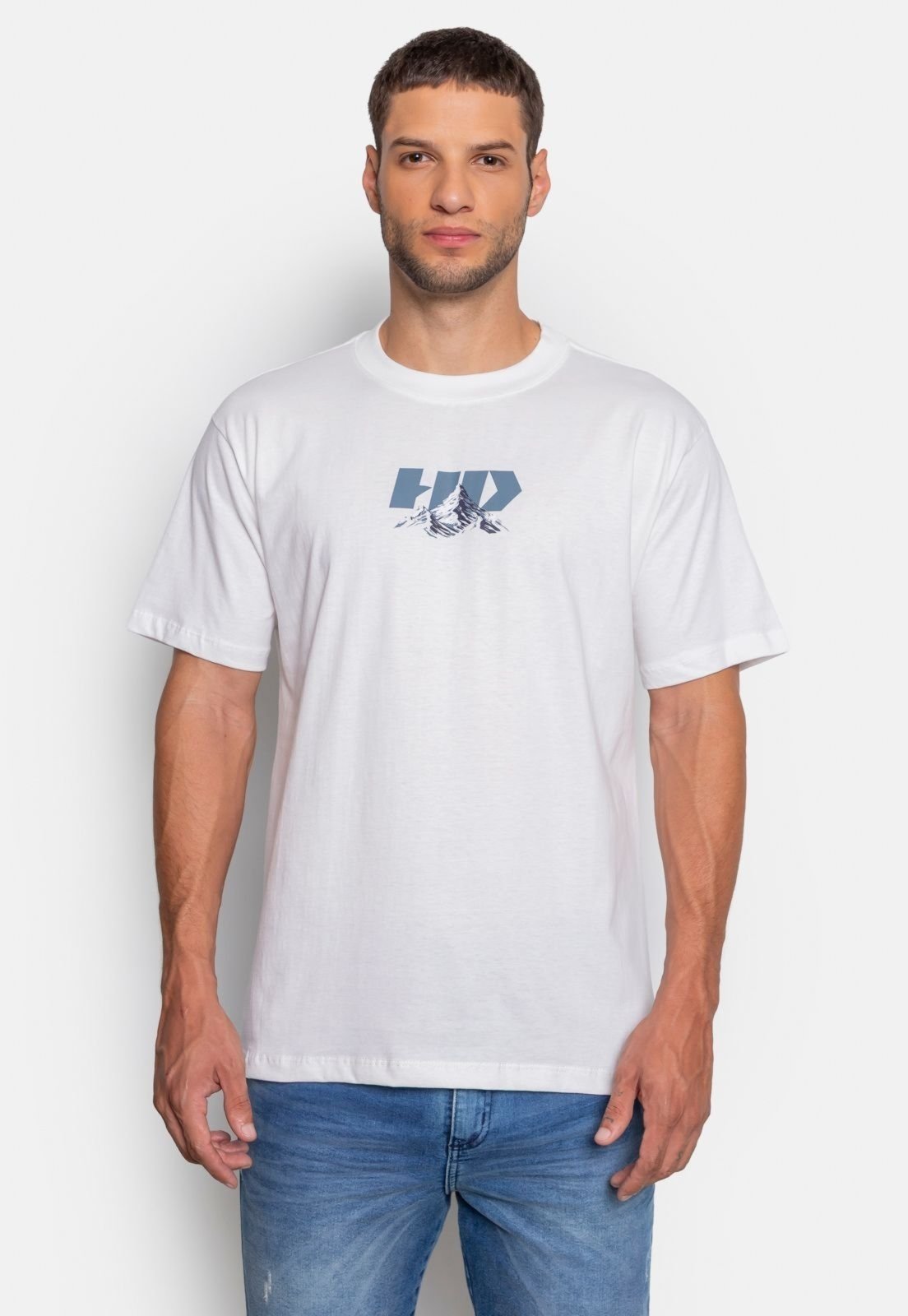 Camiseta HD Estampada Snowtopia Branca