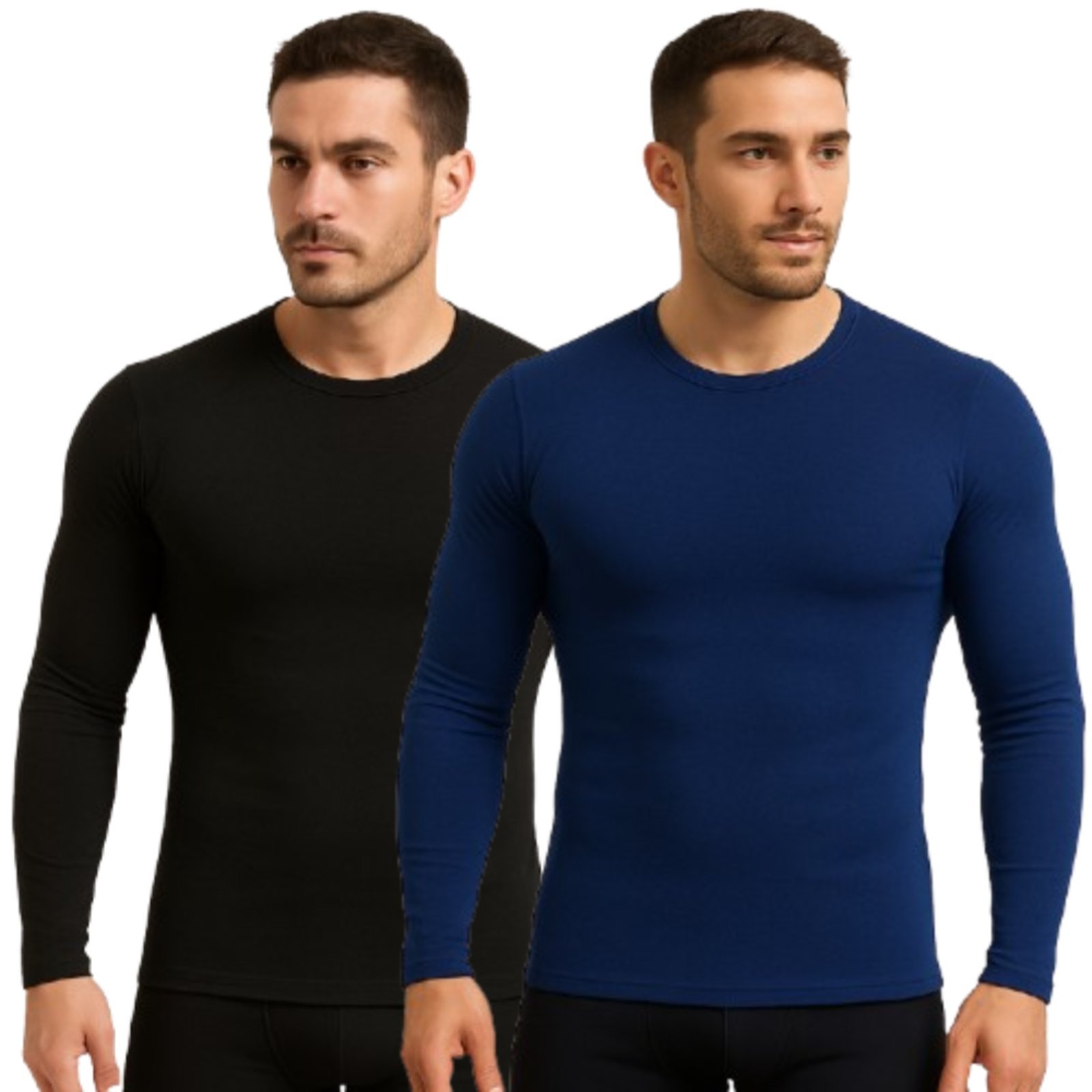 Kit 2 Camisa Manga Longa UV Reflexo Íntimo Proteção Solar Azul Marinho e Preto