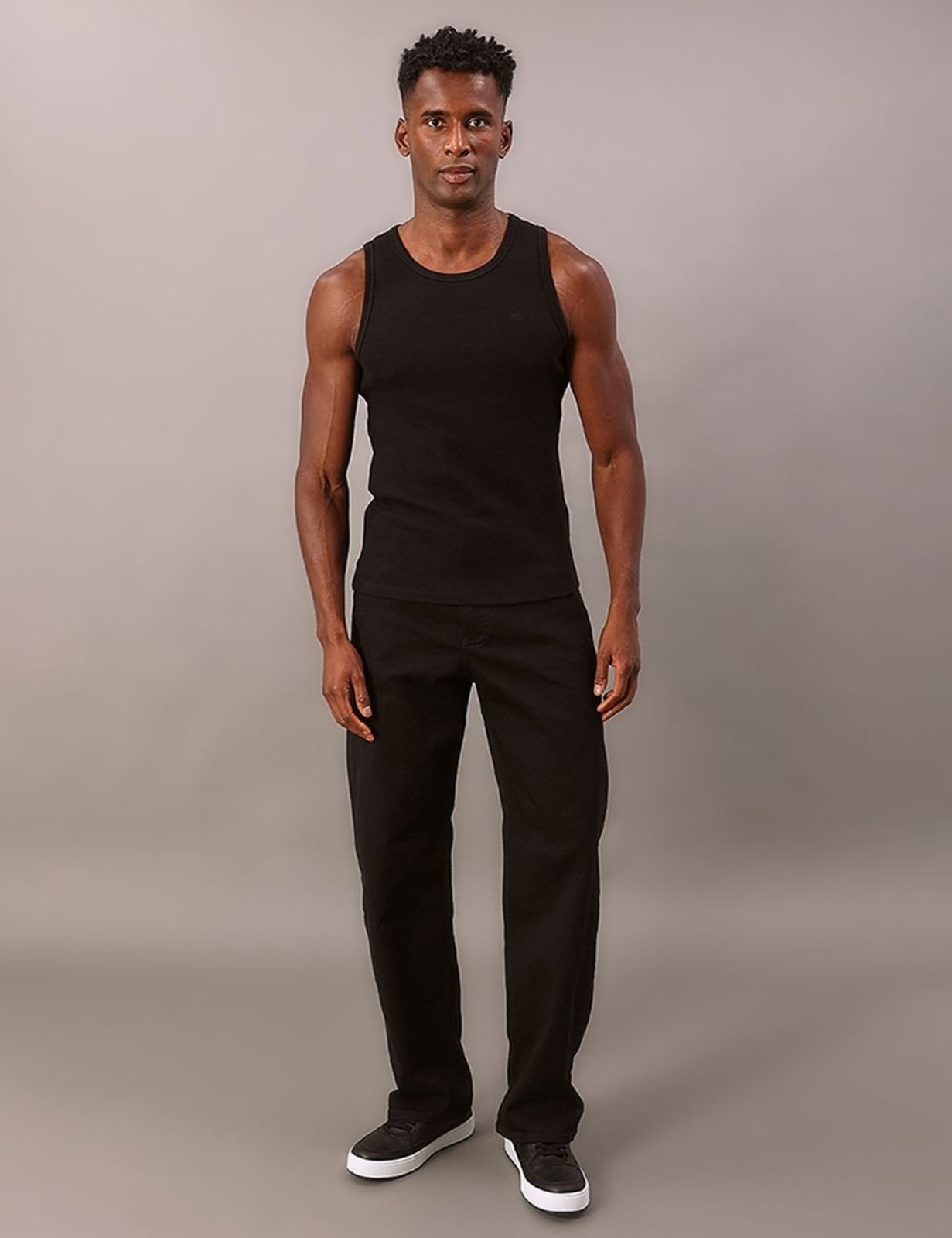 Regata Calvin Klein Jeans Masculino Ribana Logo Monograma - Preto Calvin Klein Jeans