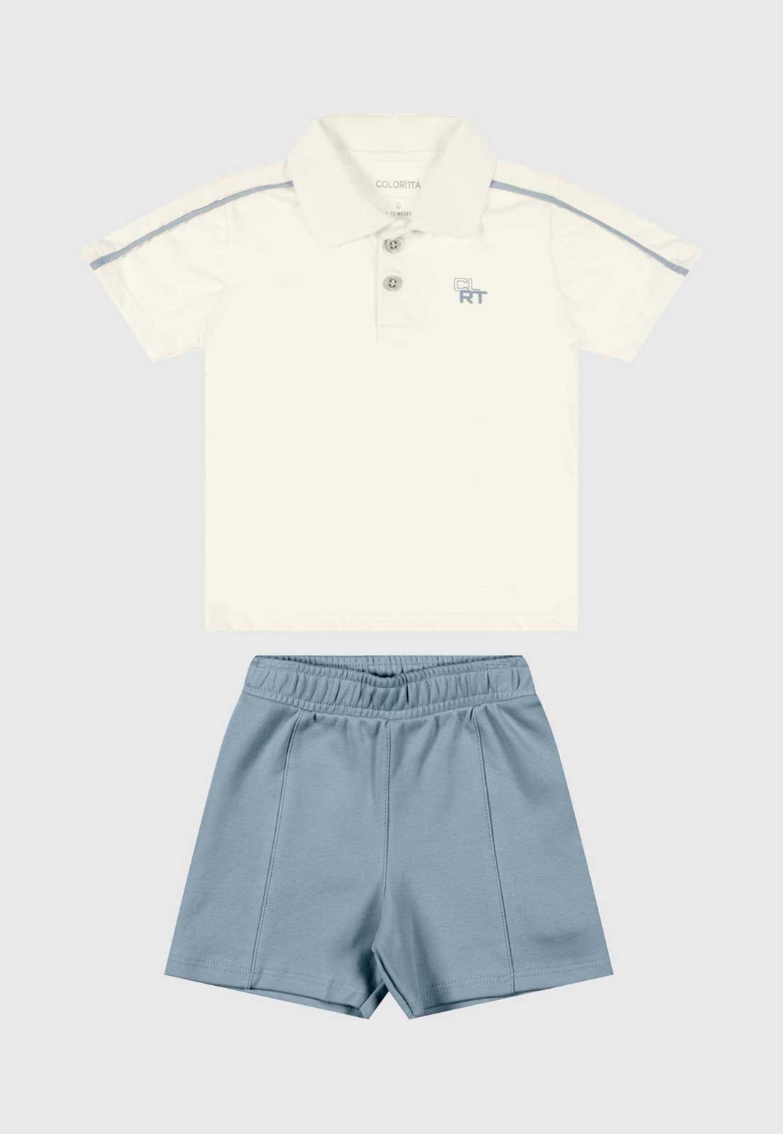 Conjunto Curto Colorittá Gola Polo Branco