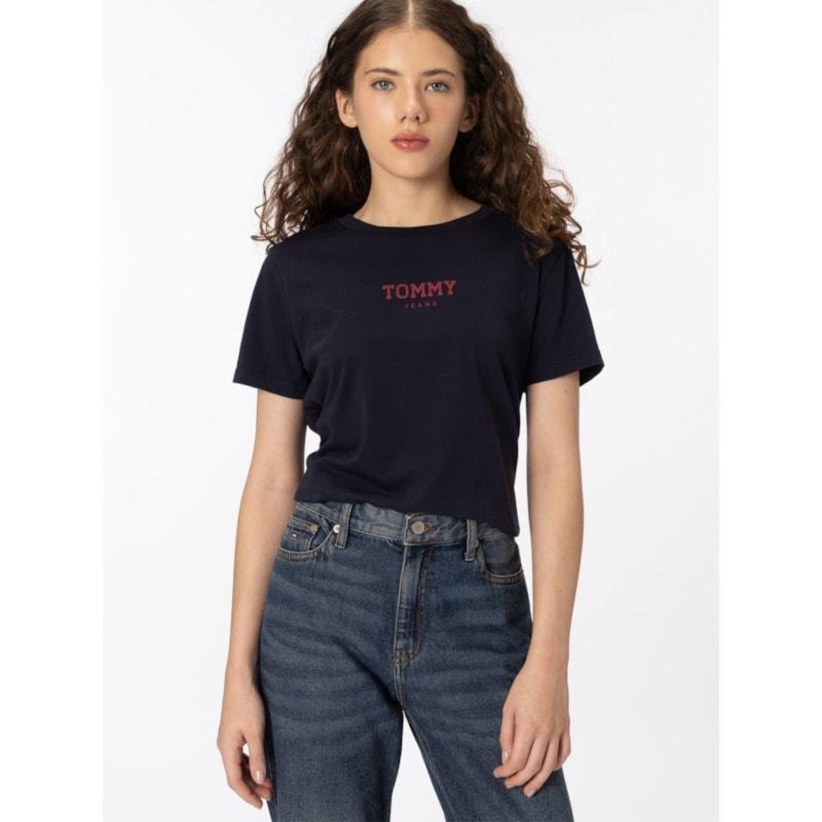 Camiseta Regular Essential com Logo Silkada Azul Marinho
