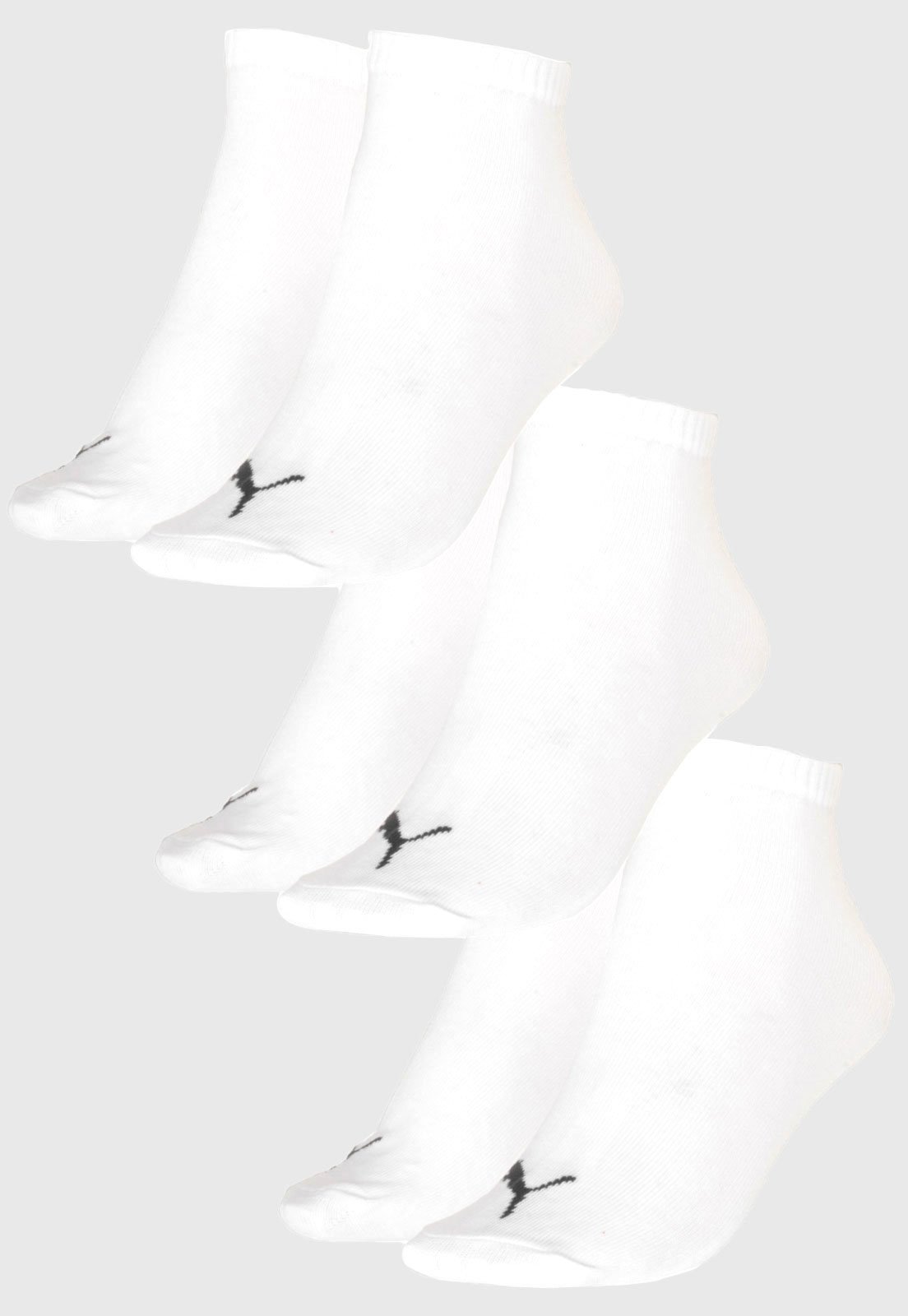 Vista 3 Kit 3pçs Meia Puma Logo Branca branco Puma branco
