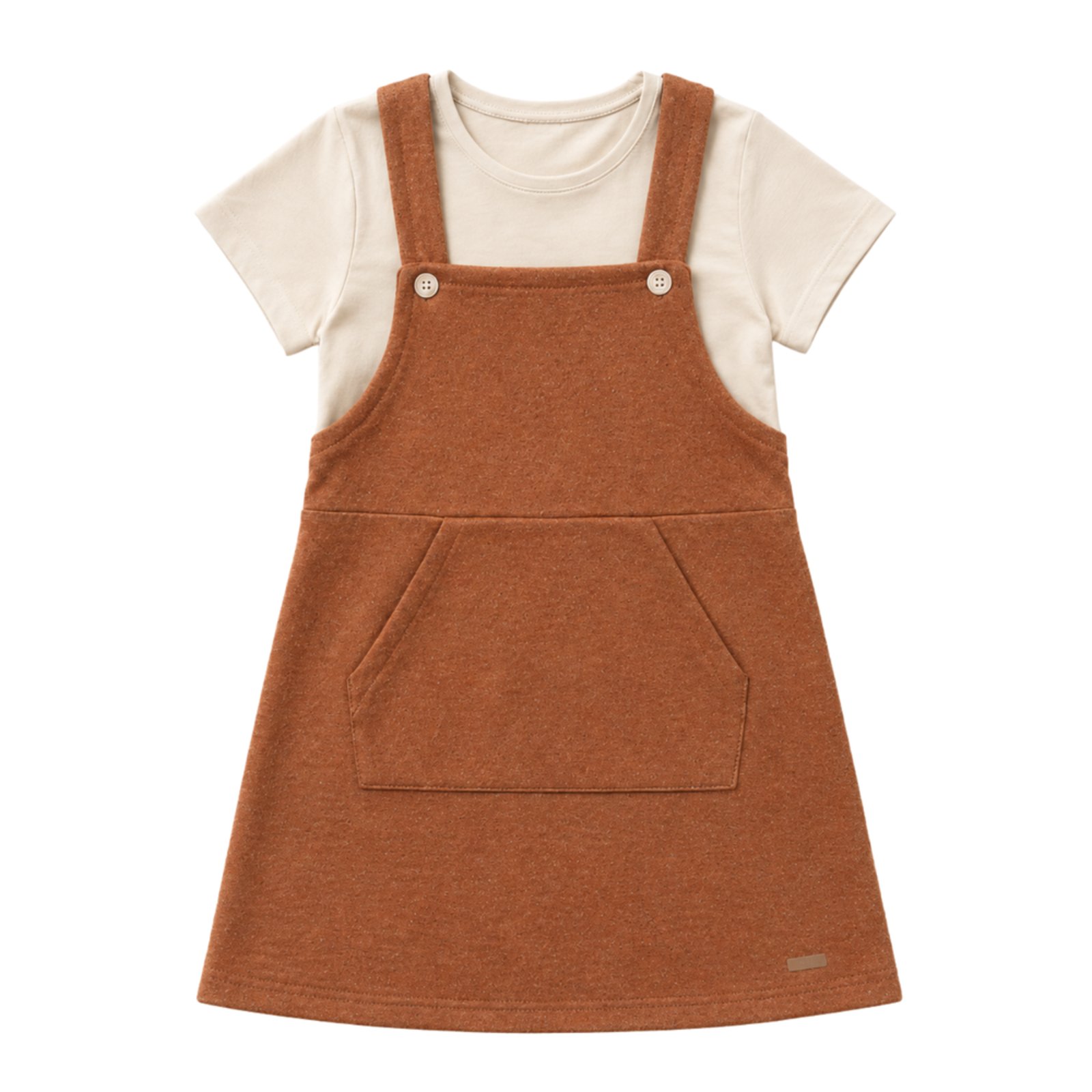 Infantil - Conjunto Menina Blusa Cotton e Salopete Moletinho