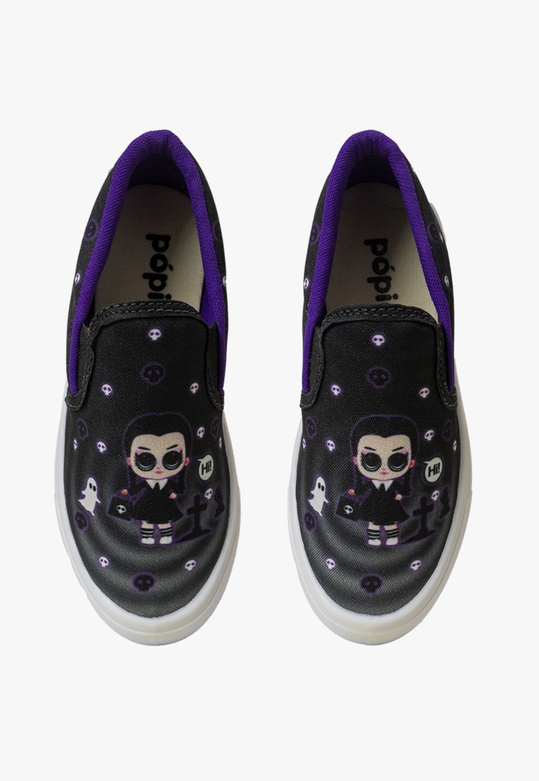 Vista 3 Infantil - Tenis Slip On Feminino Pópidi Calce Facil preto Pópidí preto
