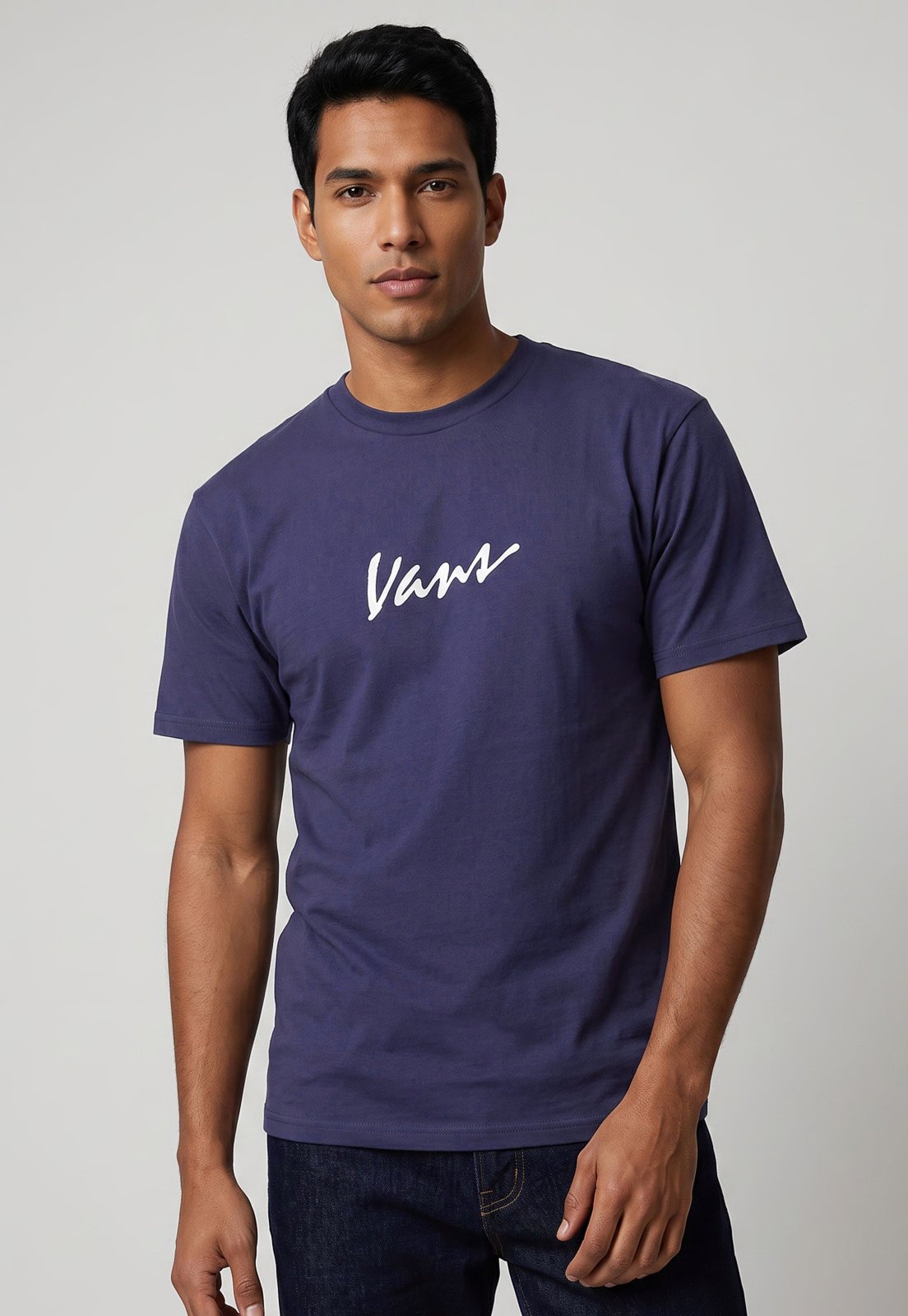 Camiseta Masculina Vans Classic Script Azul