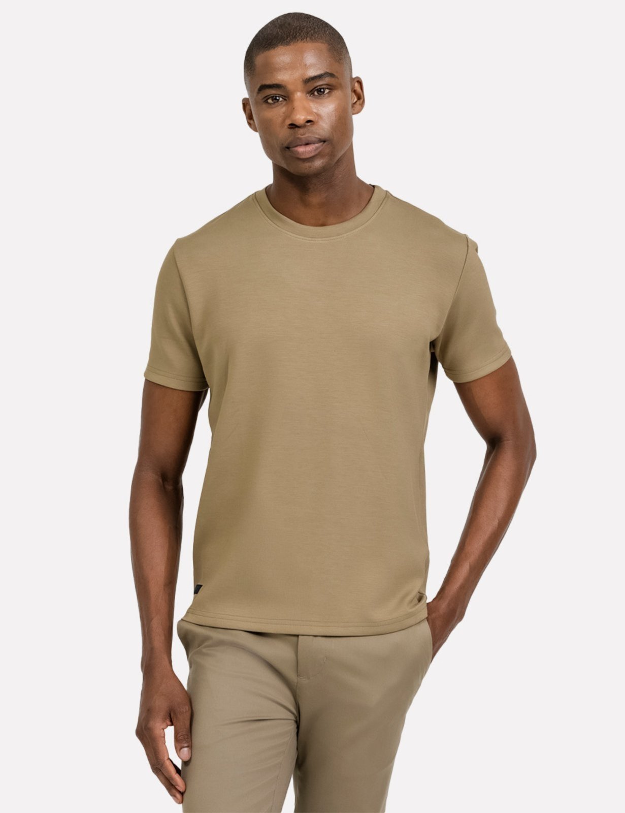 Camiseta K&J Black Regular Viscose Flex Cáqui