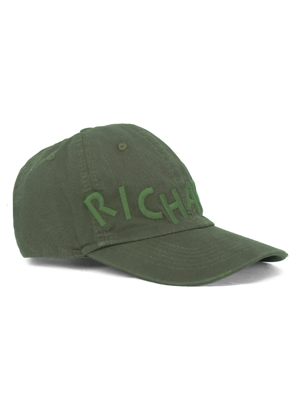 Boné Richards Casual Rabisco Raven Algodão Aba Curva Regulável Strapback Verde Musgo