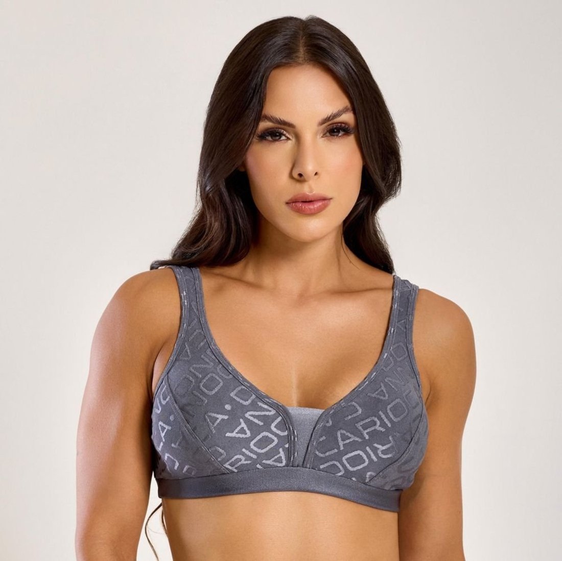 Top j Winner Donna Basics Cinza Texturizado Com Bojo Donna Carioca