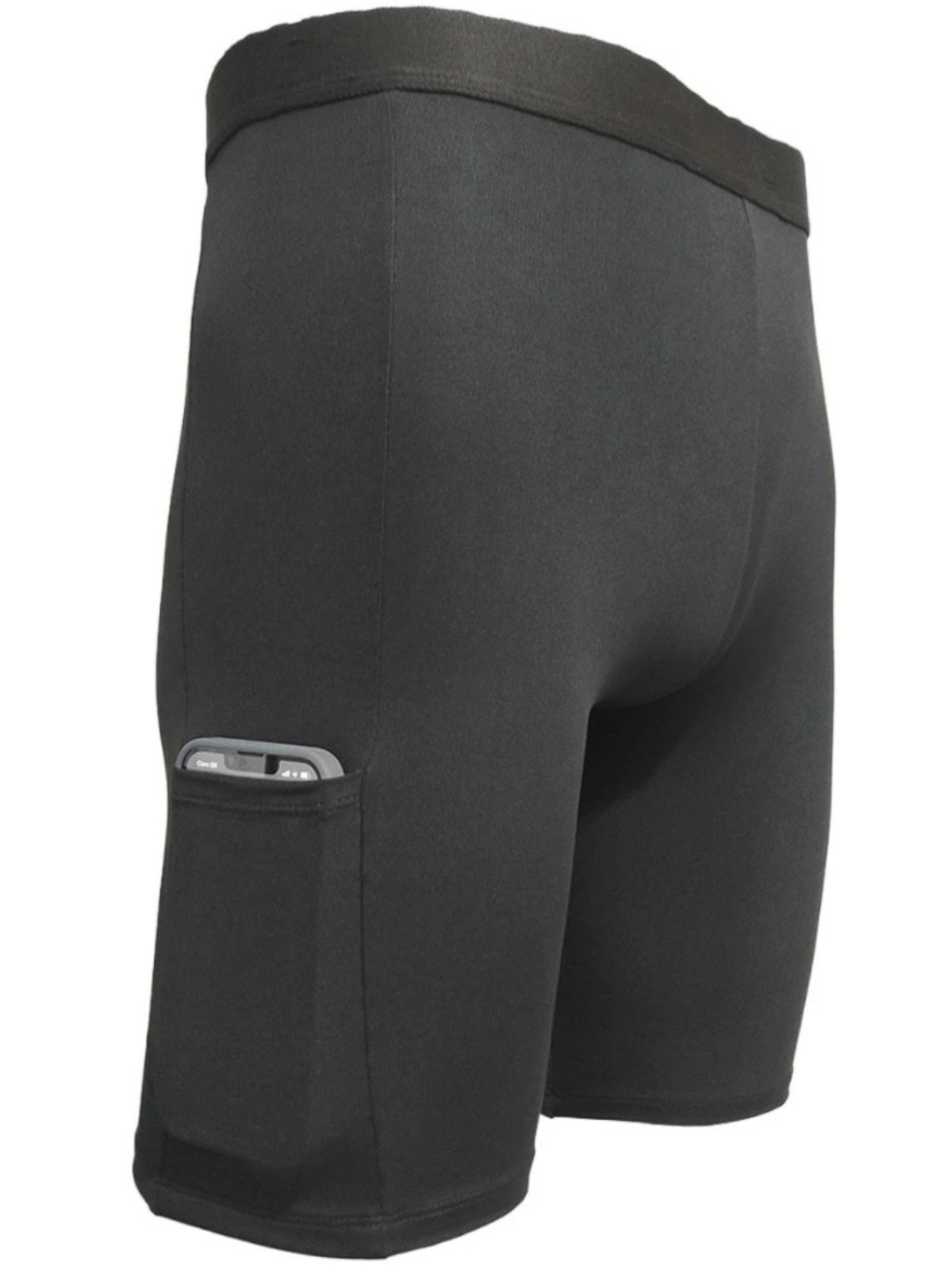 Short Térmico Ciclista Com Bolso Segunda Pele Proteção UV Meia Coxa Preto
