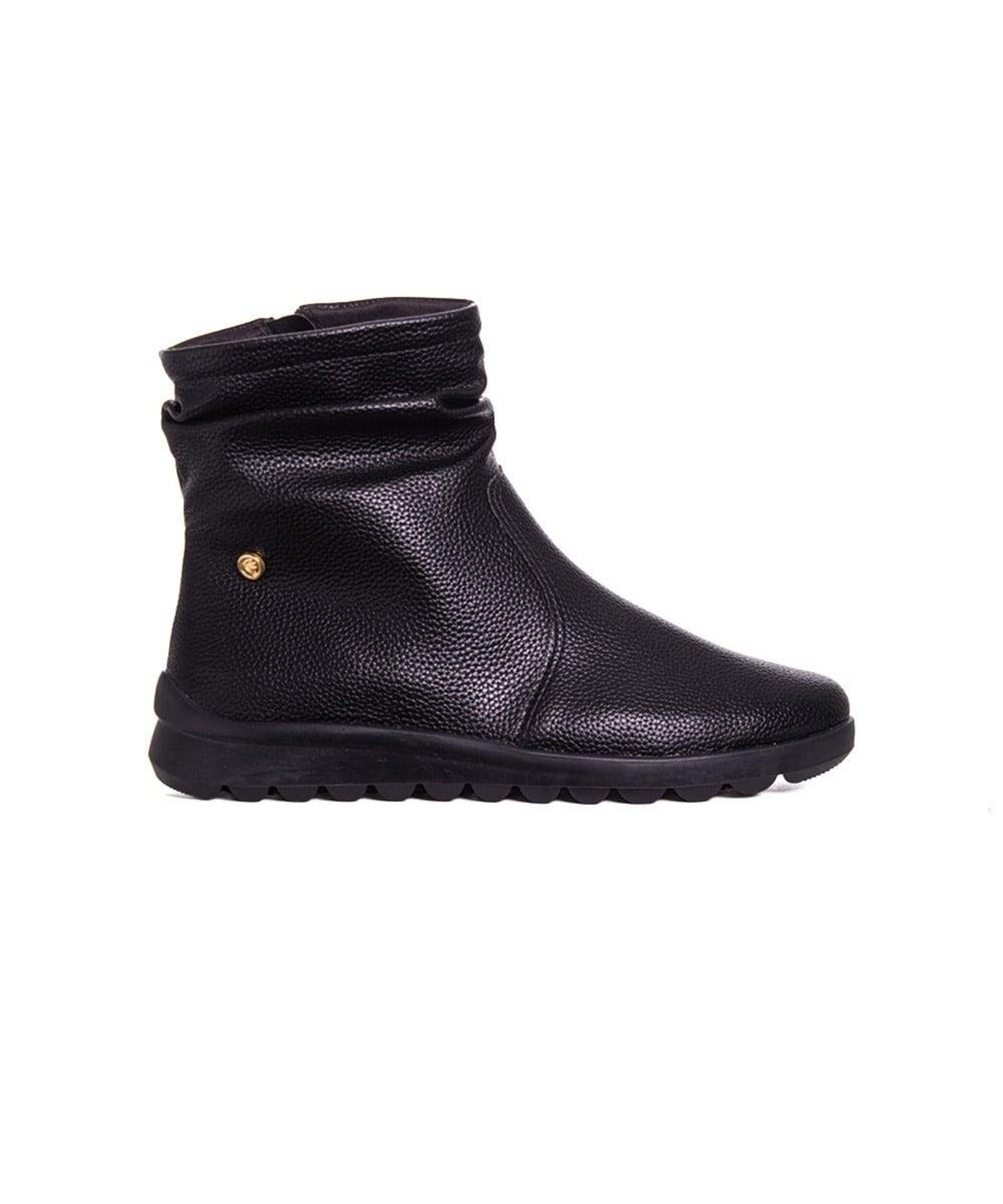 Bota Cano Curto Comfortflex Slouchy Forrada Preto Incolor