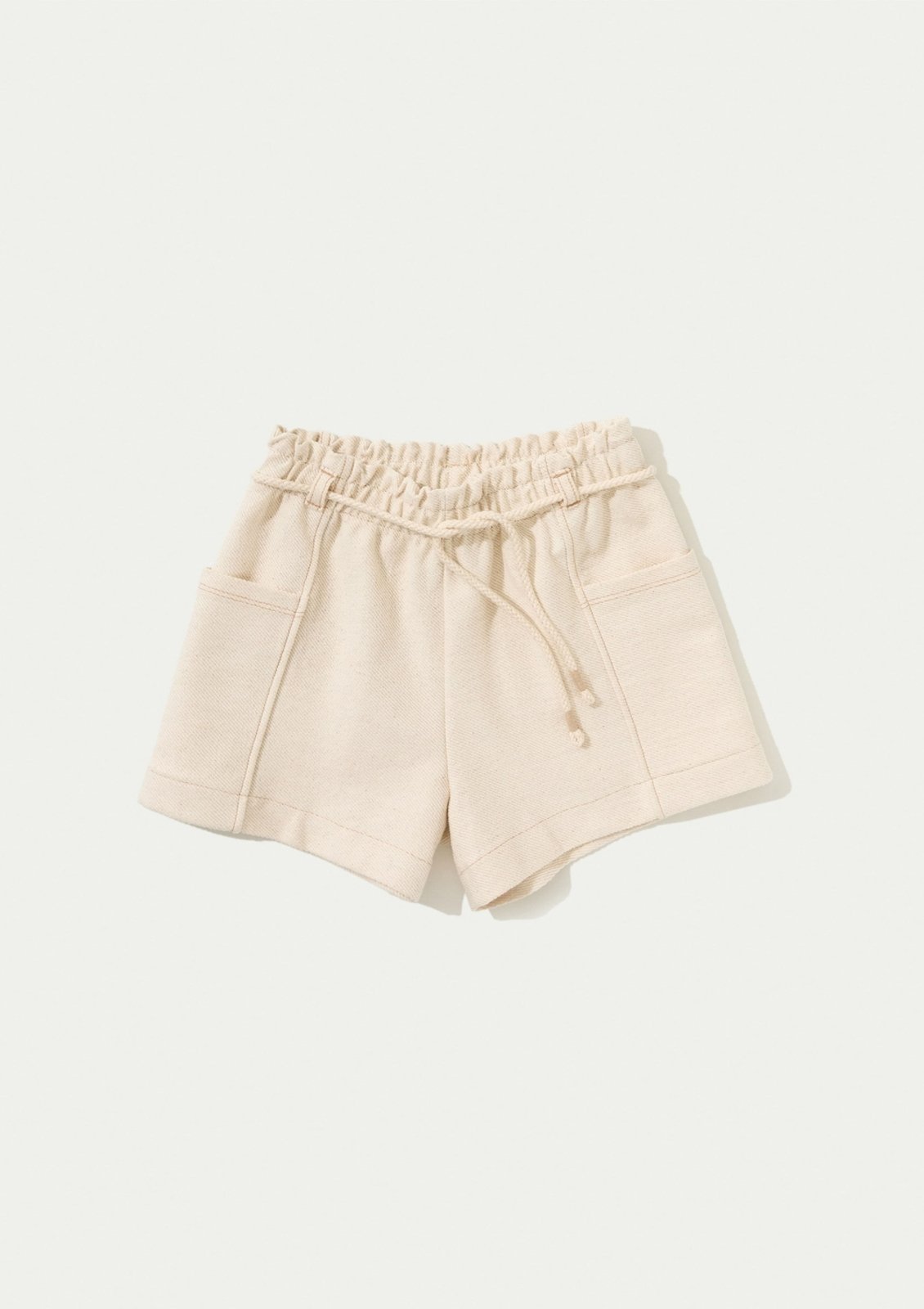 Vista 3 Infantil - Shorts Menina Reto Com Linho Hering Hering Kids off-white Hering Kids off-white