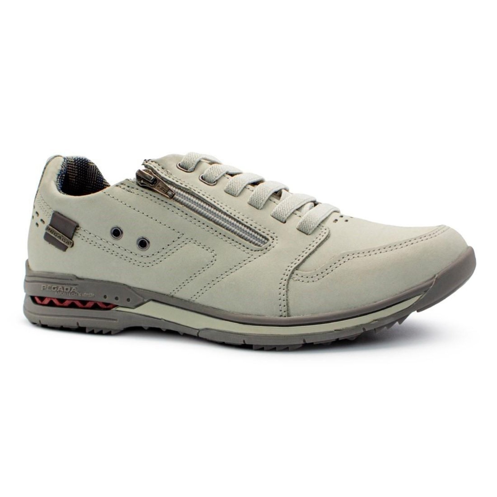 Sapatênis Pegada Masculino Couro Zíper 114858 Cinza