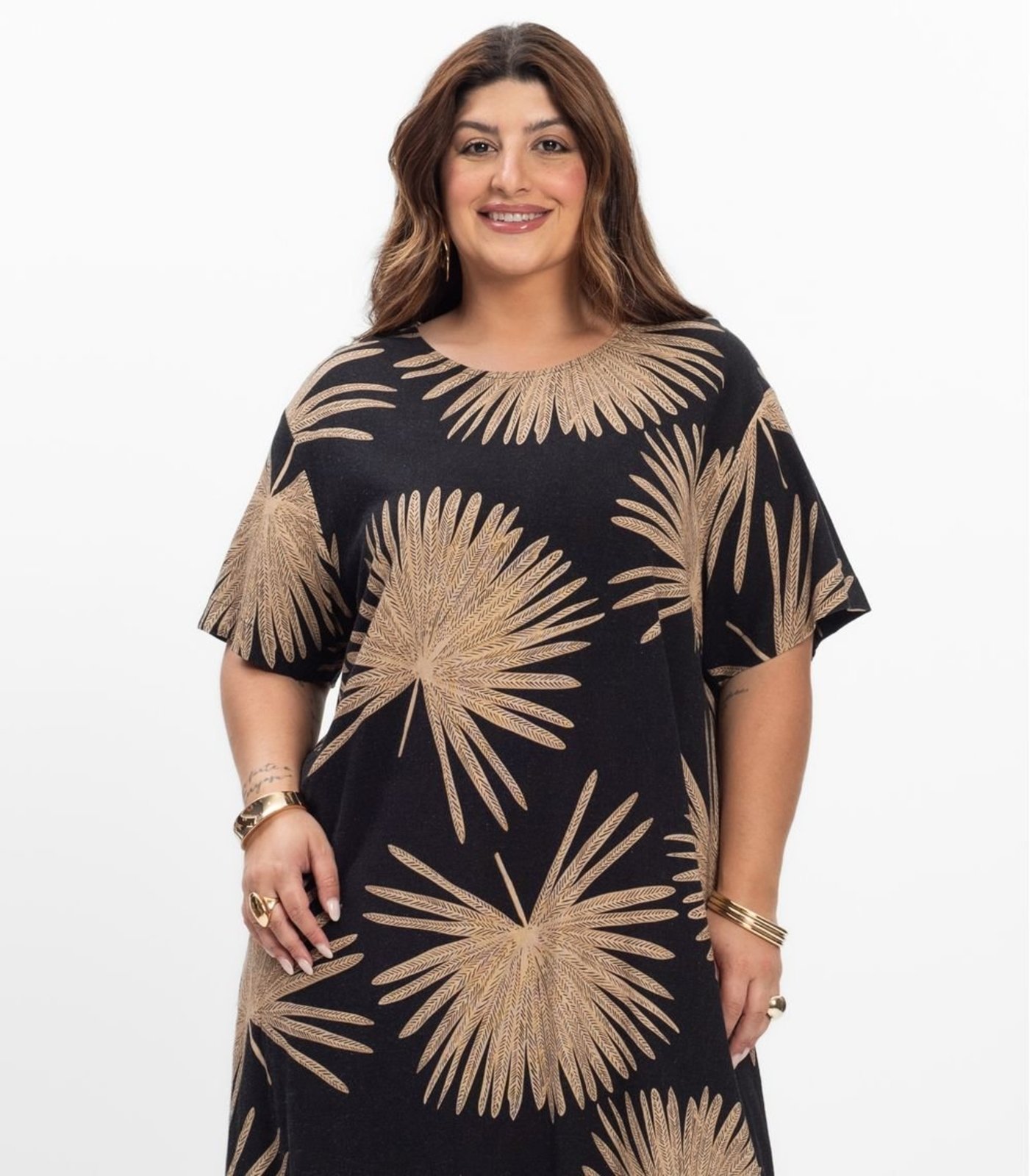 Vista 3 Vestido Super Midi Feminino Plus Size Secert Glam Secret Glam preto Secret Glam preto