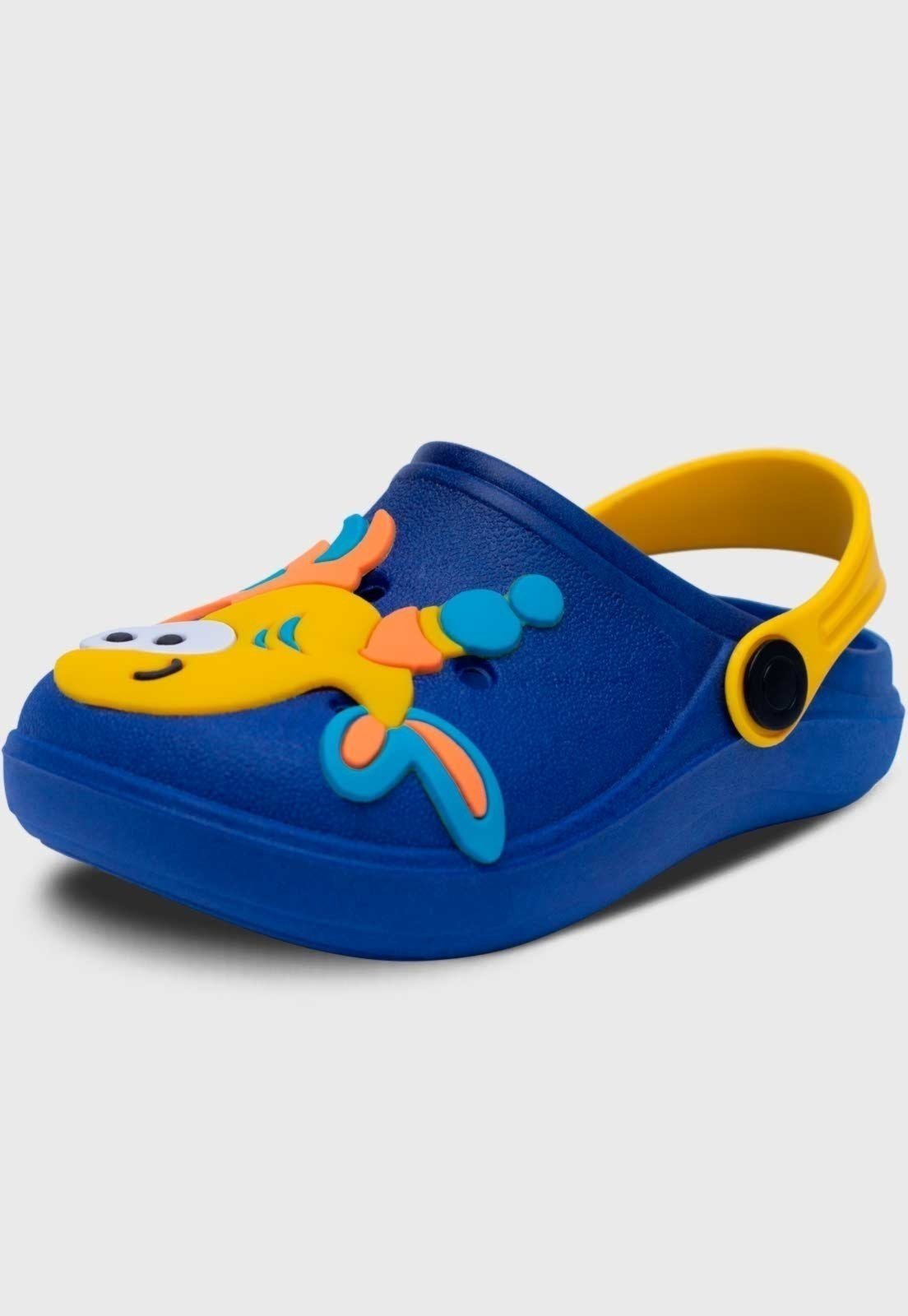 Vista 2 Infantil - Babuche Pópidi Menino Peixe Royal azul royal Pópidí azul royal