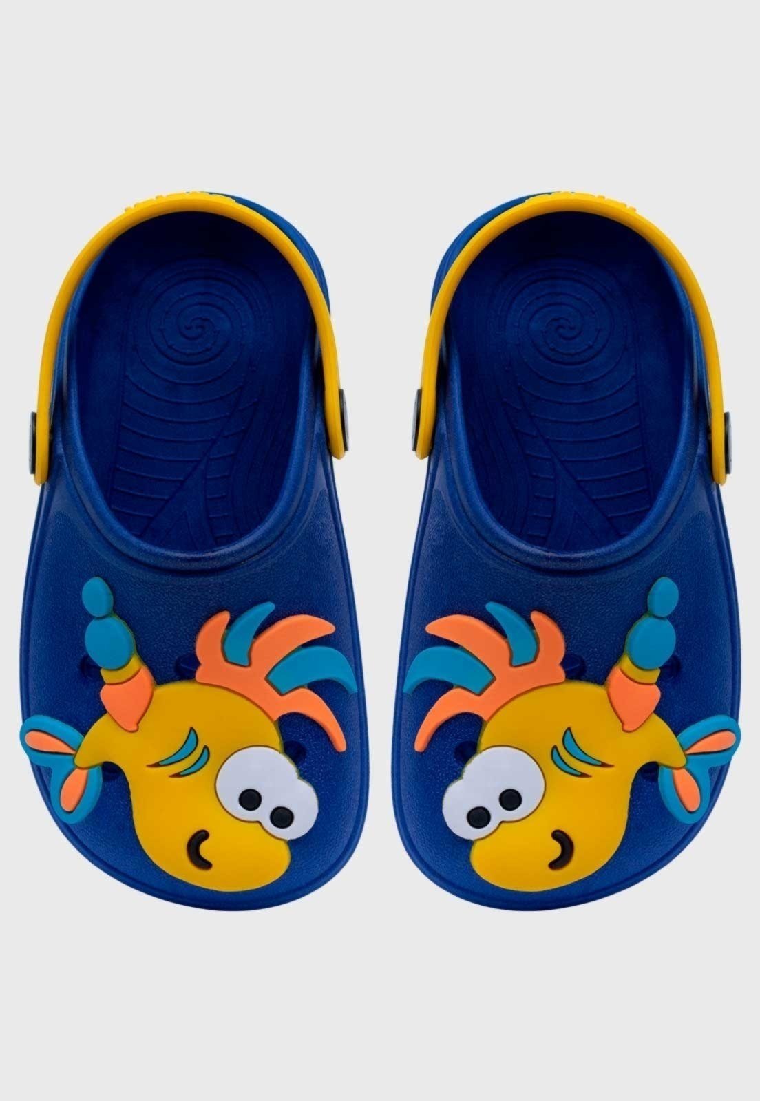 Vista 3 Infantil - Babuche Pópidi Menino Peixe Royal azul royal Pópidí azul royal