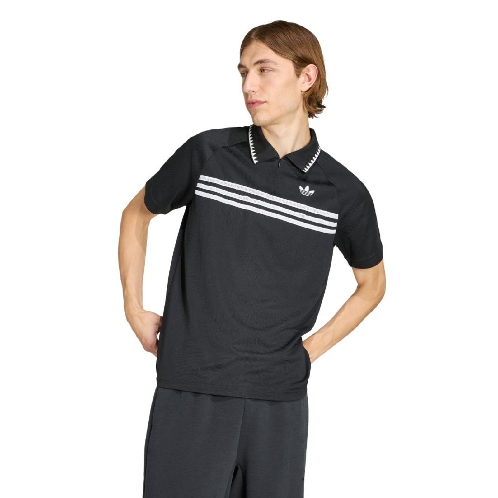 POLO SLIM LISTRAS PEITO adidas Originals Preto