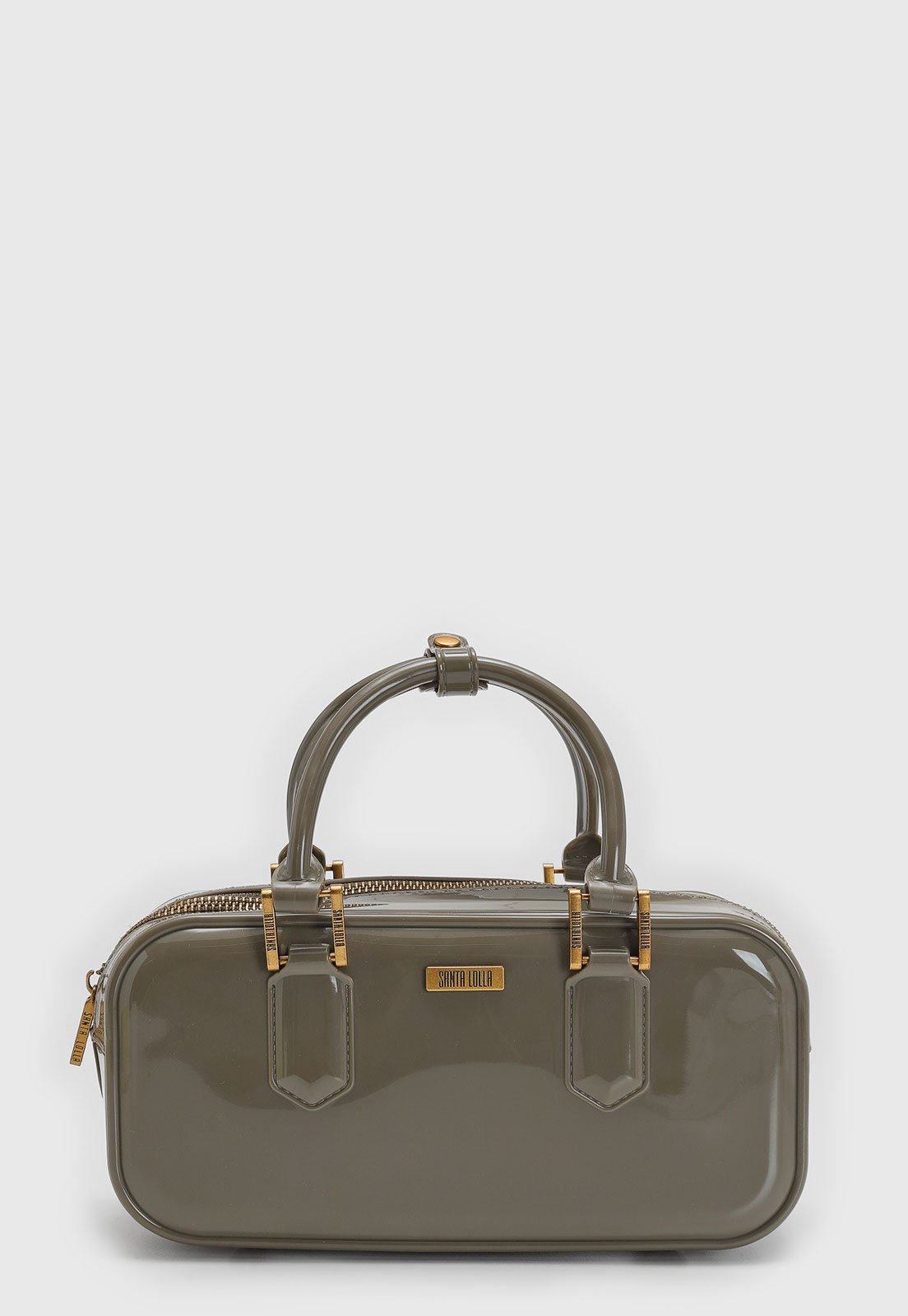Bolsa Feminina Santa Lolla Média Verniz Verde Militar