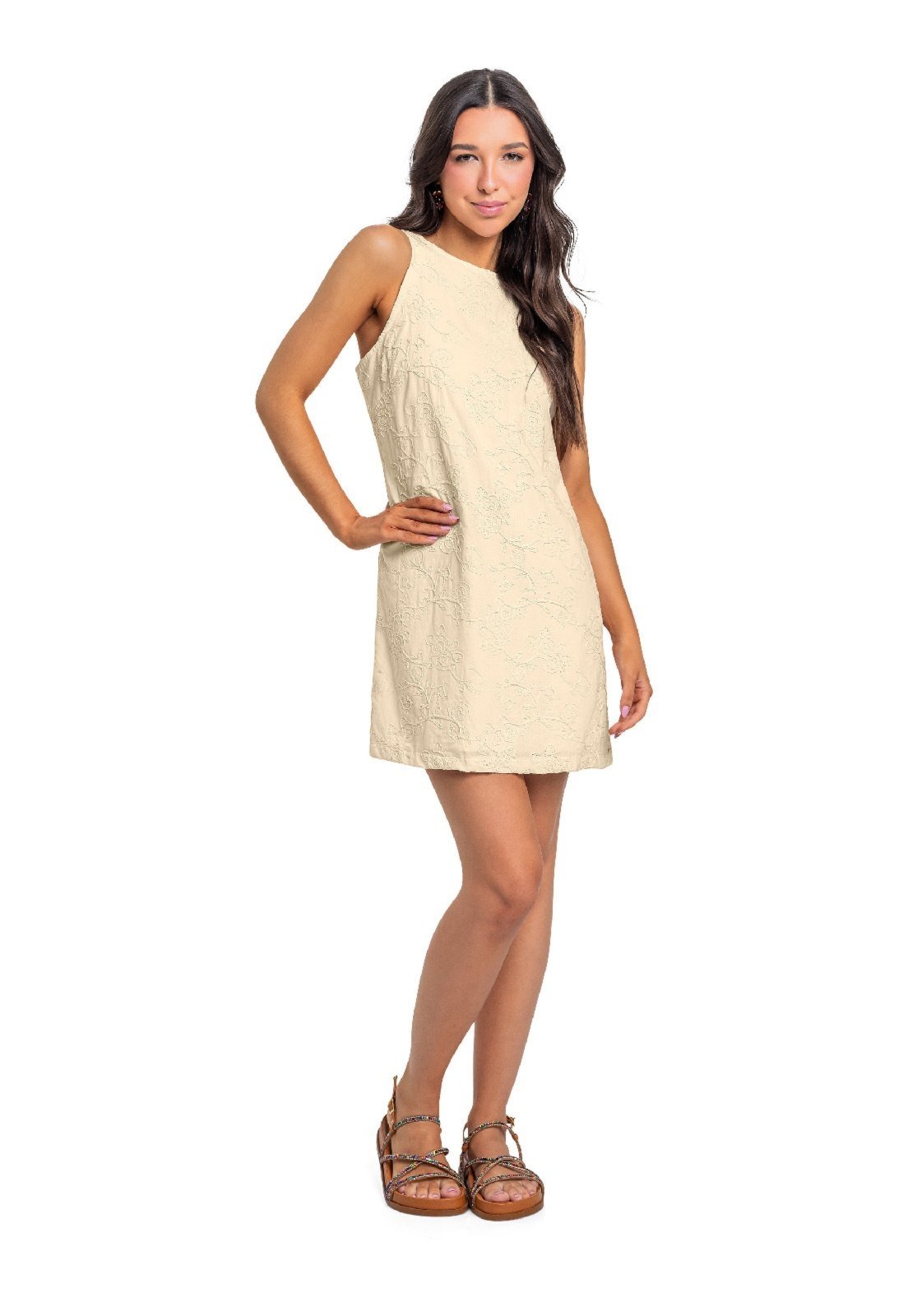 Infantil – Vestido Juvenil em Laise Gloss Bege