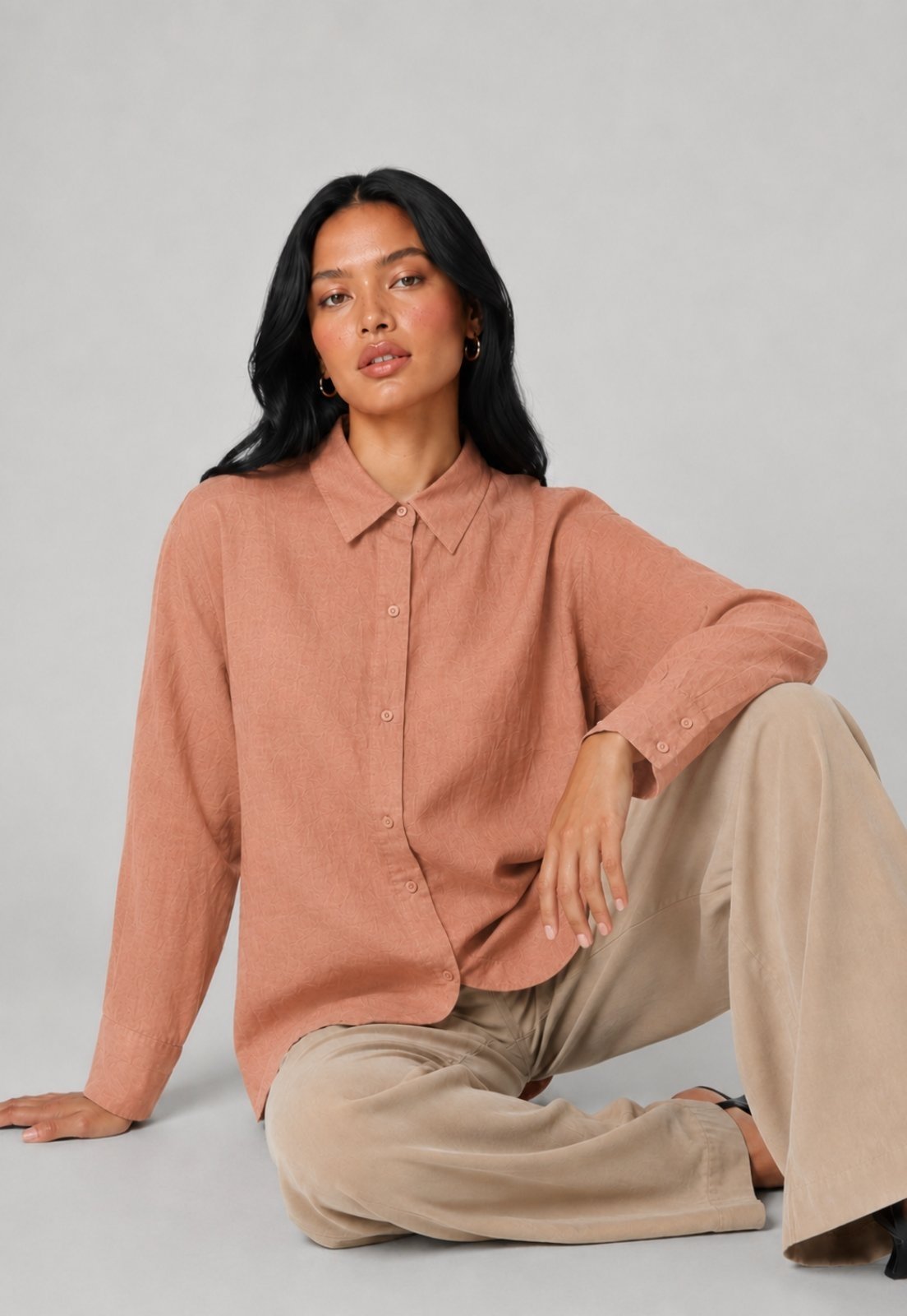 Camisão Liso Manga Longa Salvatore laranja