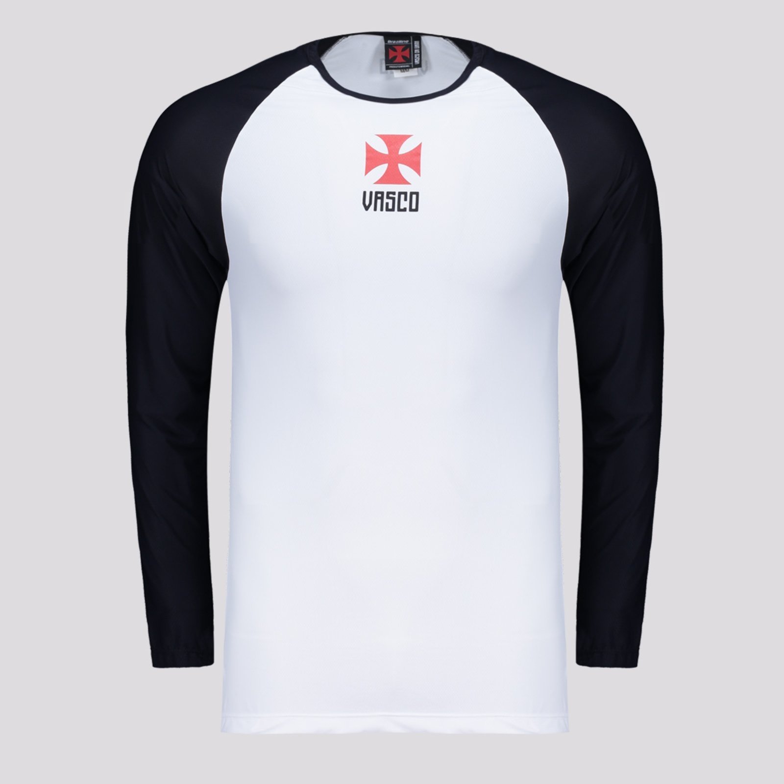 Vista 2 Camisa Vasco Plaga Manga Longa Branca braziline branco braziline branco