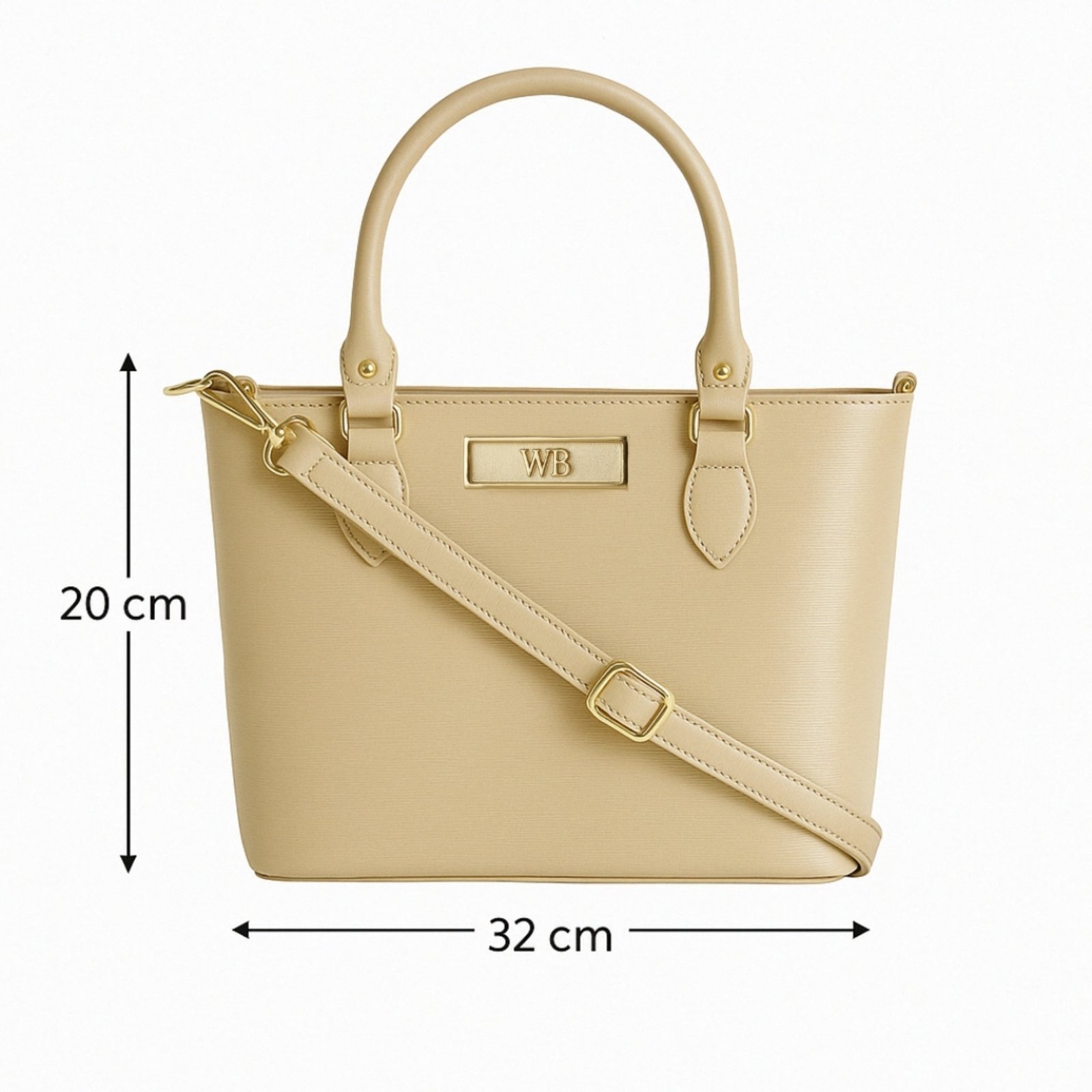 Vista 3 Bolsa Tote Estruturada Transversal Regulável Com alça de Mão WILLIBAGS bege WILLIBAGS bege
