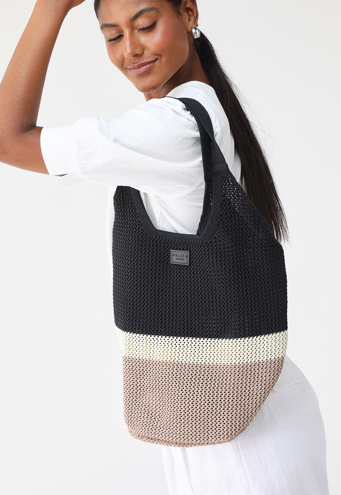 Bolsa Brizza Arezzo Croche Preta