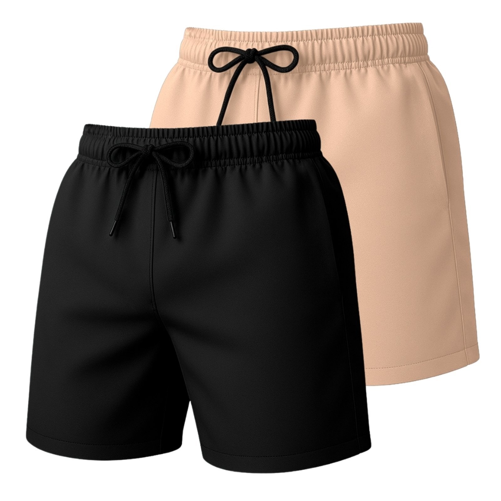 Kit 2 Short Tactel Elastano Moda Praia Masculino Bermuda Lisa