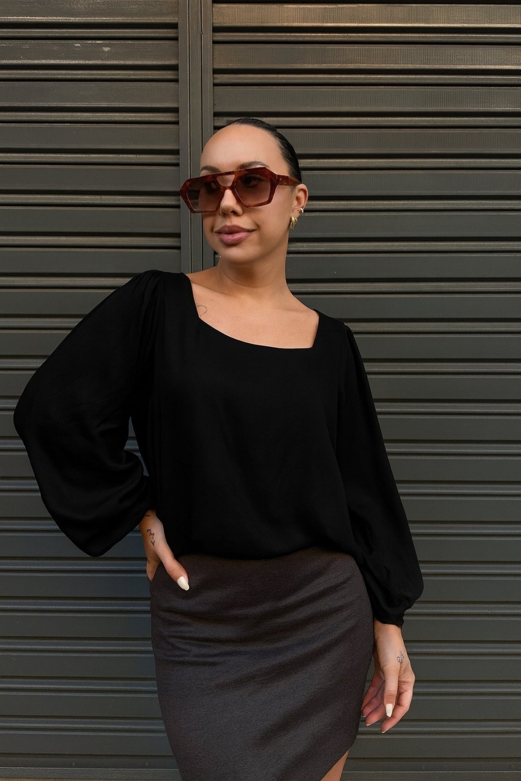 Vista 2 Blusa Vanibele Viscose rosê Vanibele rosê
