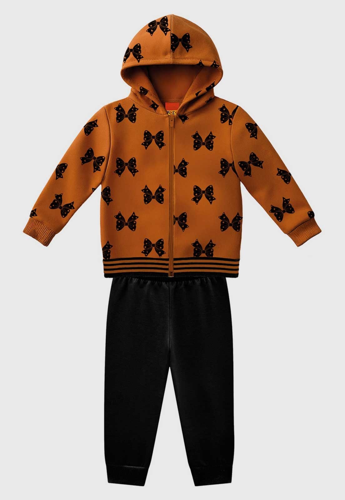 Infantil - Conjunto Kyly Estampa Laços Laranja