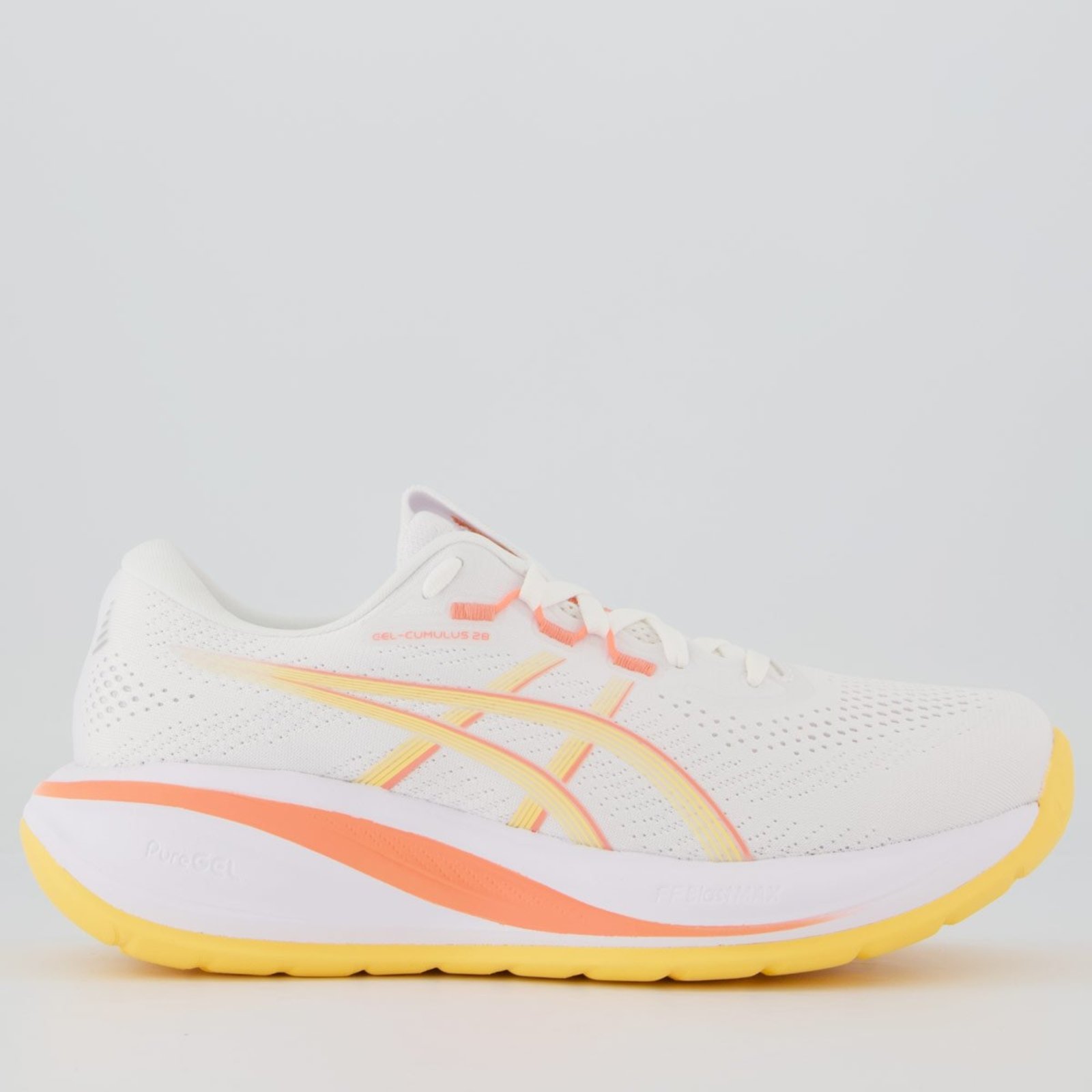 Tênis Asics Gel Cumulus 28 Feminino Branco e Laranja