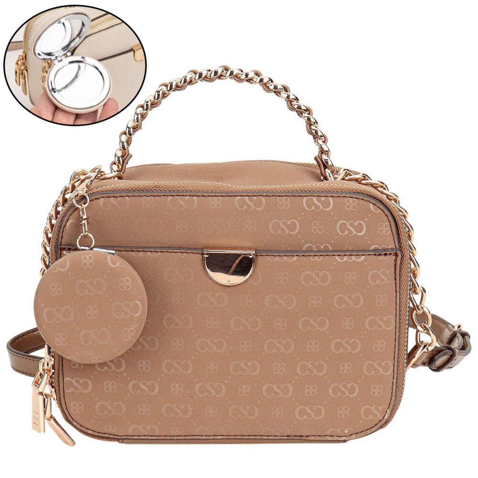 Bolsa Feminina Transversal Chenson Cg85435 1825435 Caramelo