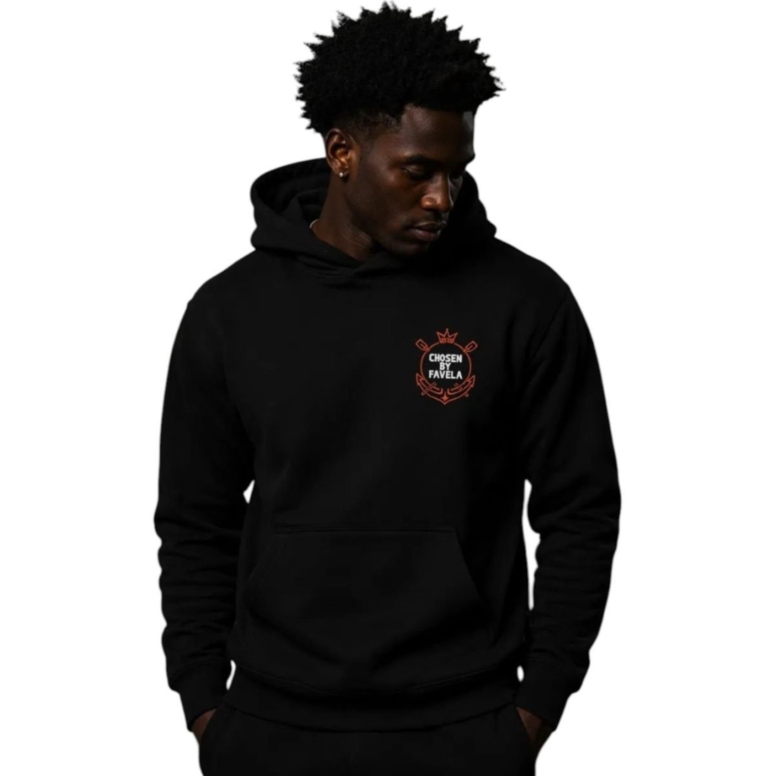 Moletom Canguru Fechado Masculino Memphis Surf Center Preto