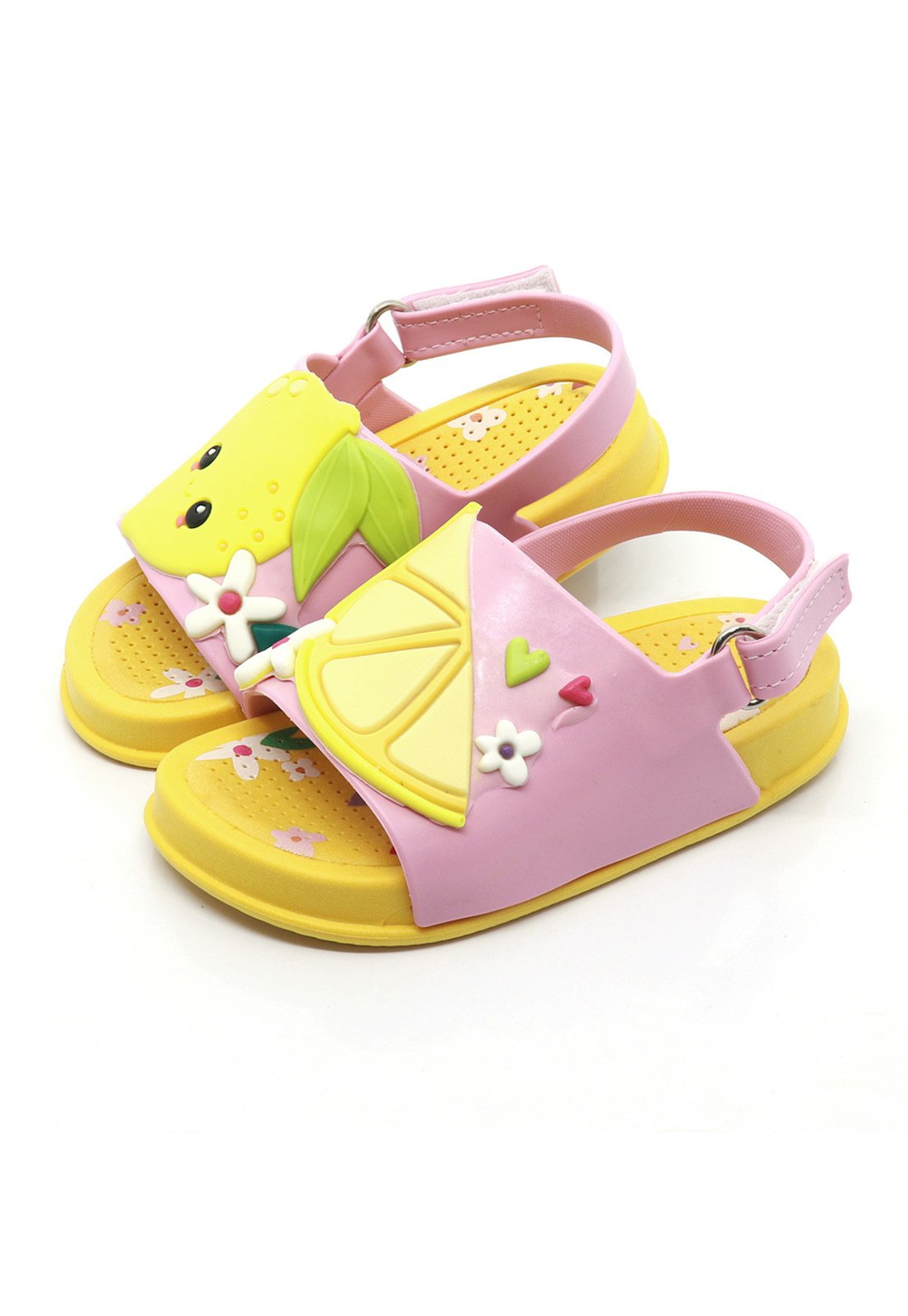 Infantil - Sandália Plugt Mini Bizz Menina Limão Rosa Amarelo