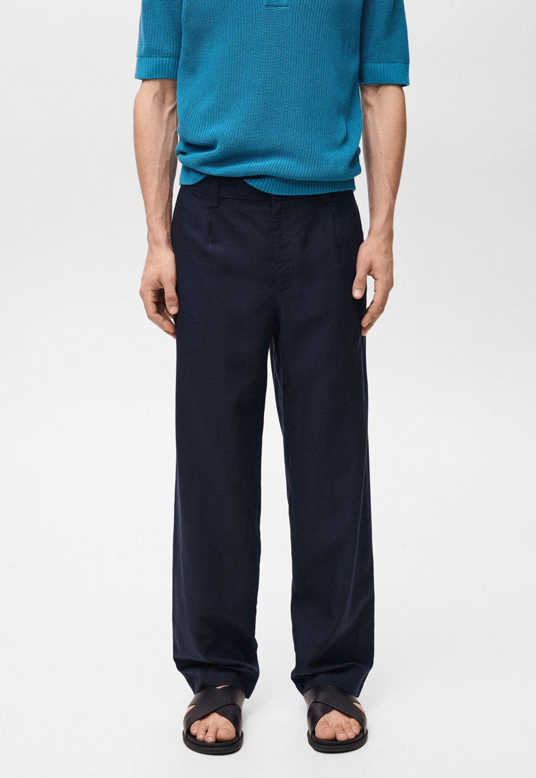 Calça Mango Reta David Azul-Marinho