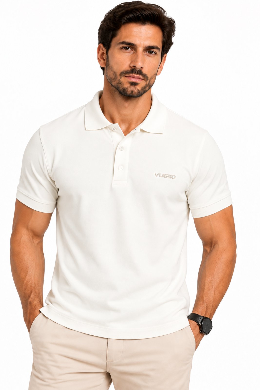 Camisa Polo Masculina D Bell Outlet Fashion Alassano Off-White