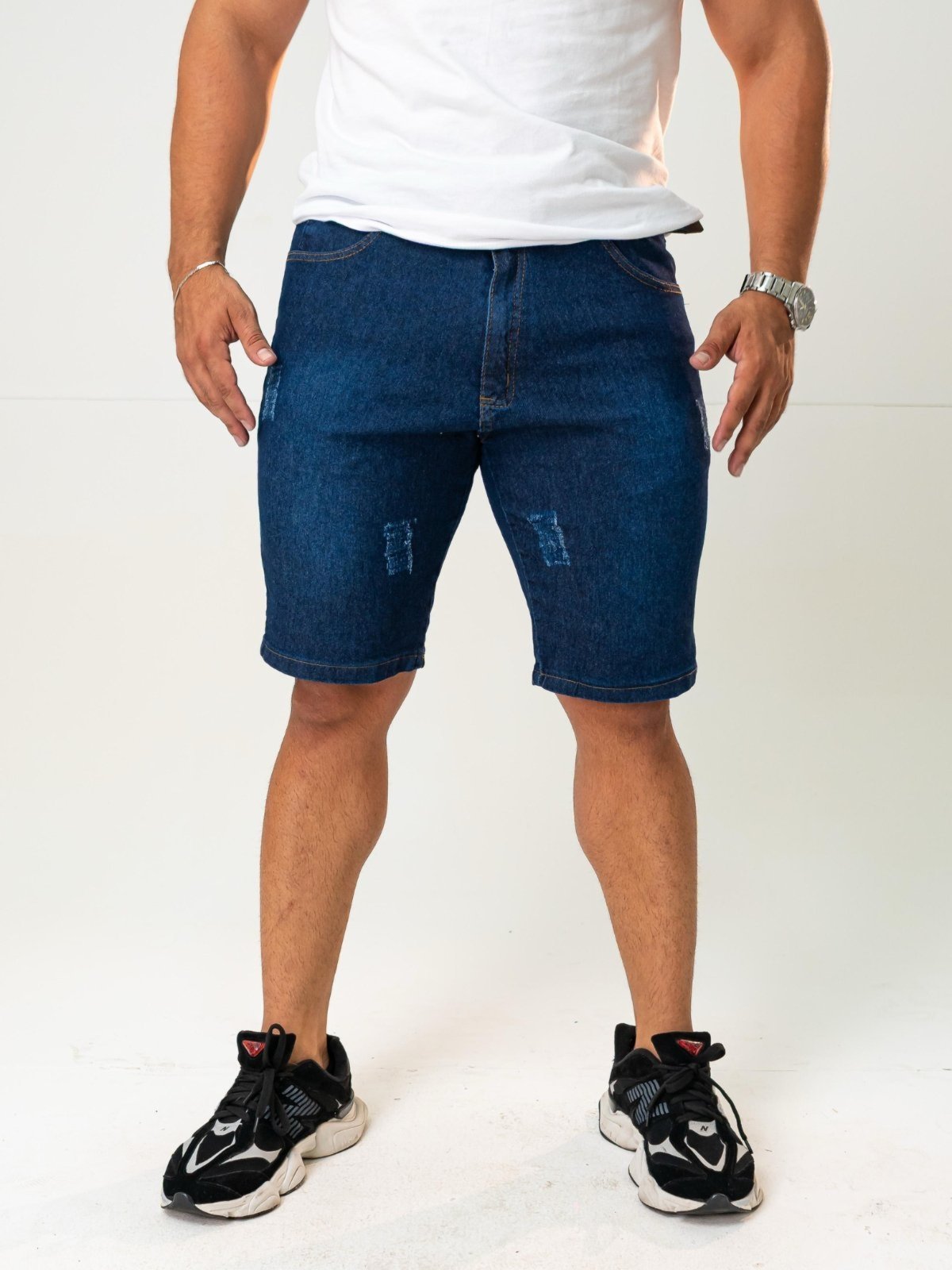 Bermuda Jeans Masculina Puidos Yellow Jeans Basica Casual