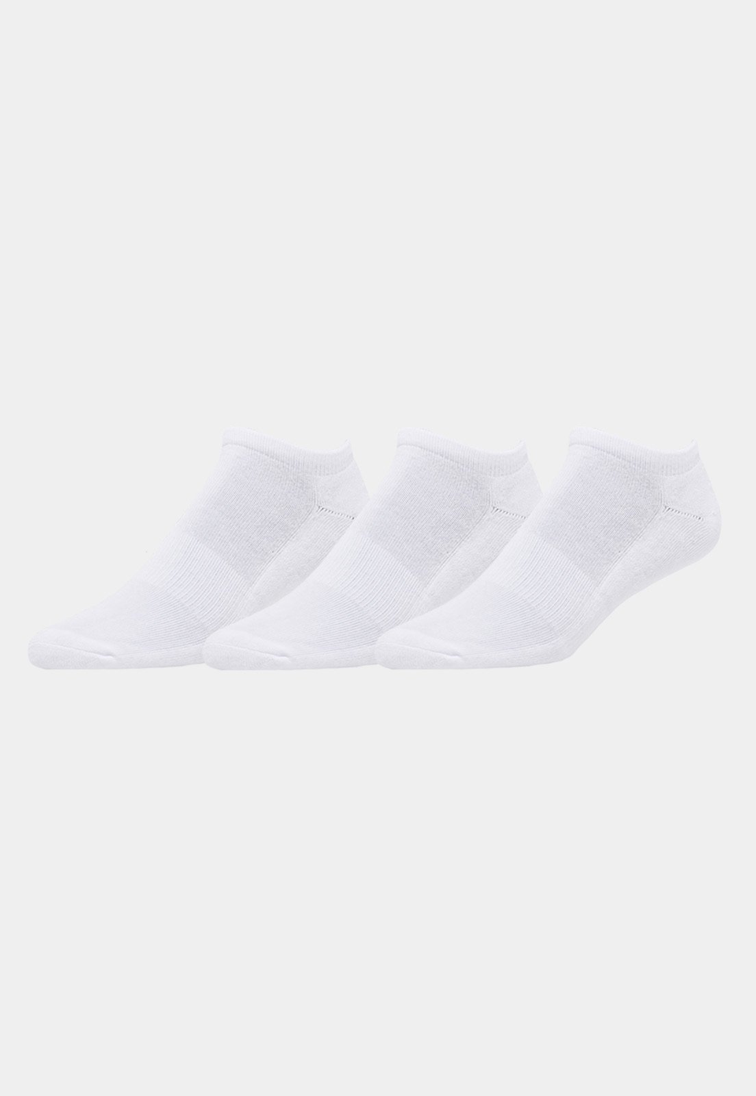 Kit 3 Pares de Meias Soquete Invisível Unissex Branco
