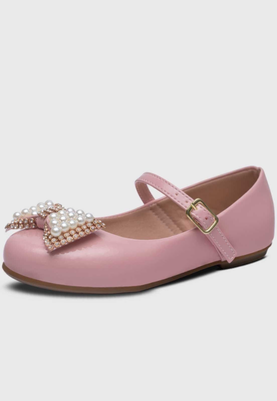 Infantil – Sapatilha Feminina Popidi Menina Laço Perola Rosa