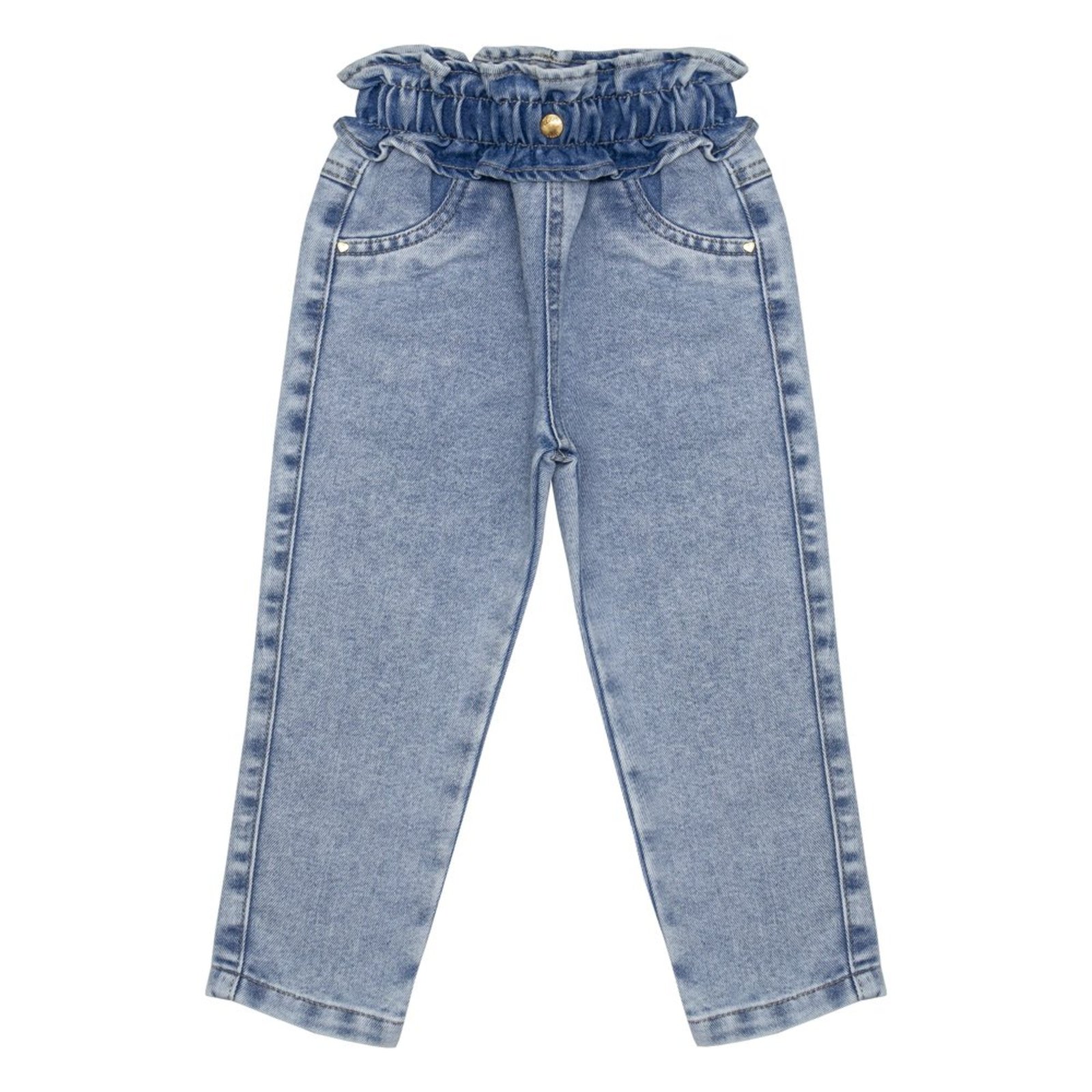 Infantil - Calça Look Jeans Elástico Reta Jeans