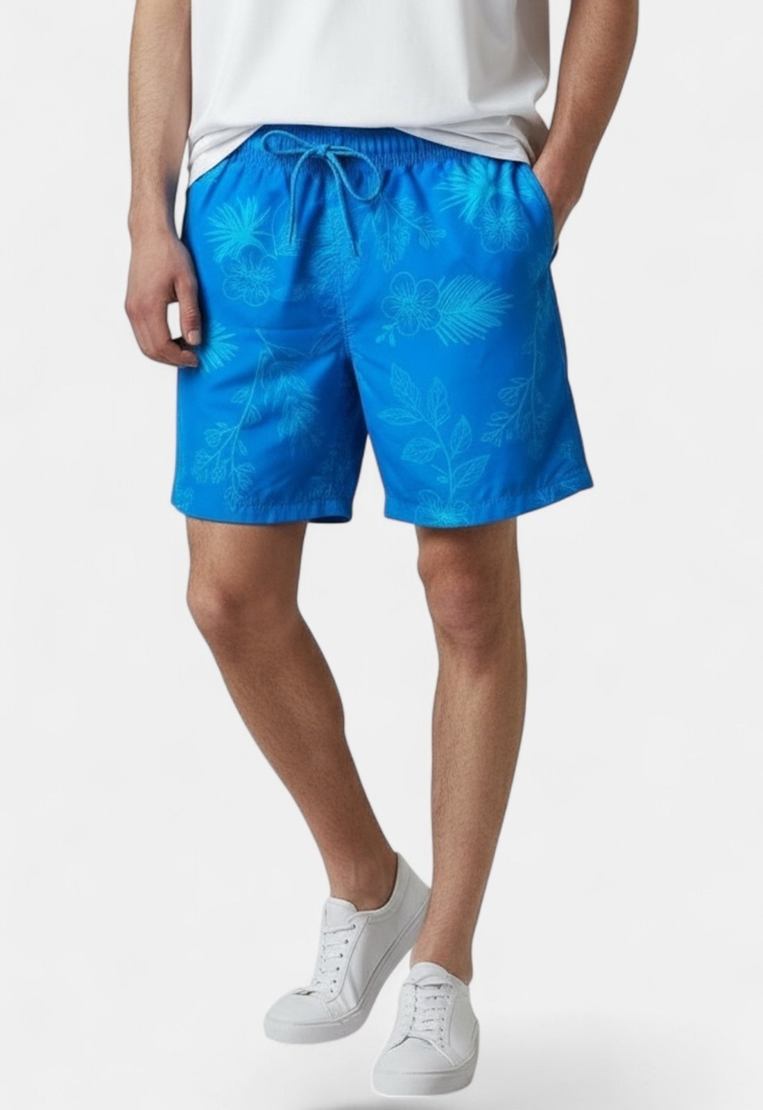 Shorts Areia Branca Yacht Resort Floral Azul