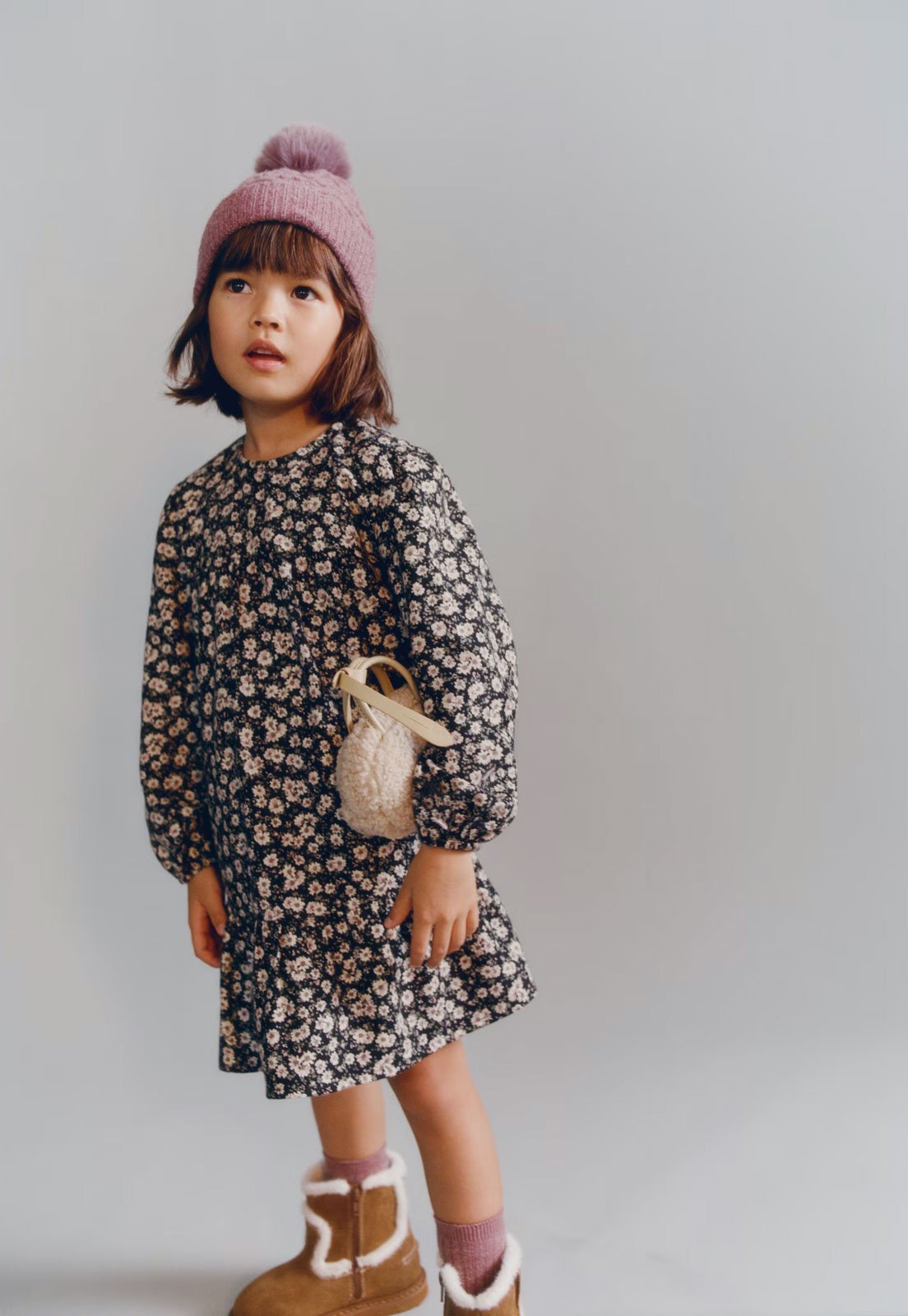 Infantil - Vestido MANGO Estampado Floral Preto