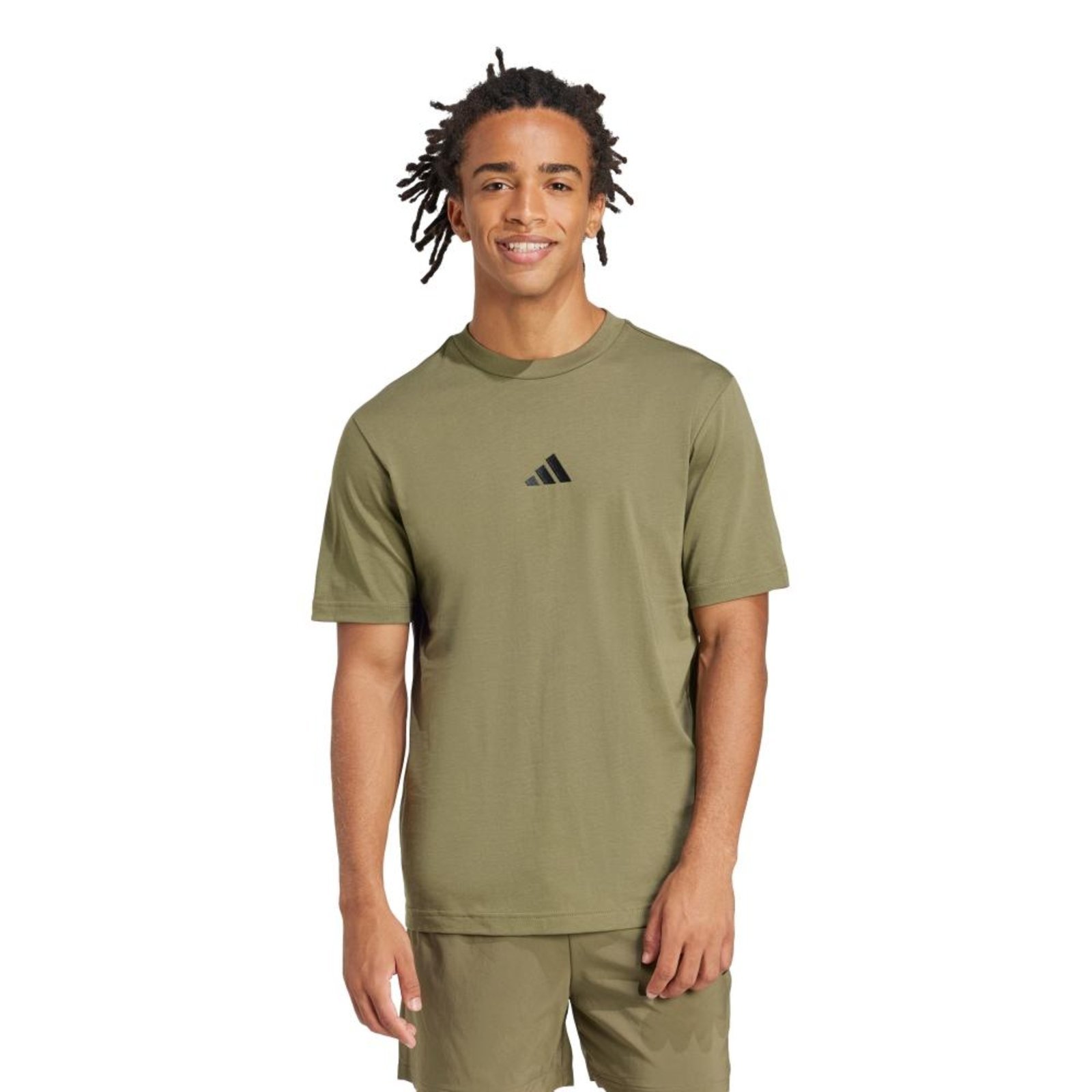Camiseta Essentials de malha simples com logotipo pequeno adidas Sportswear Verde
