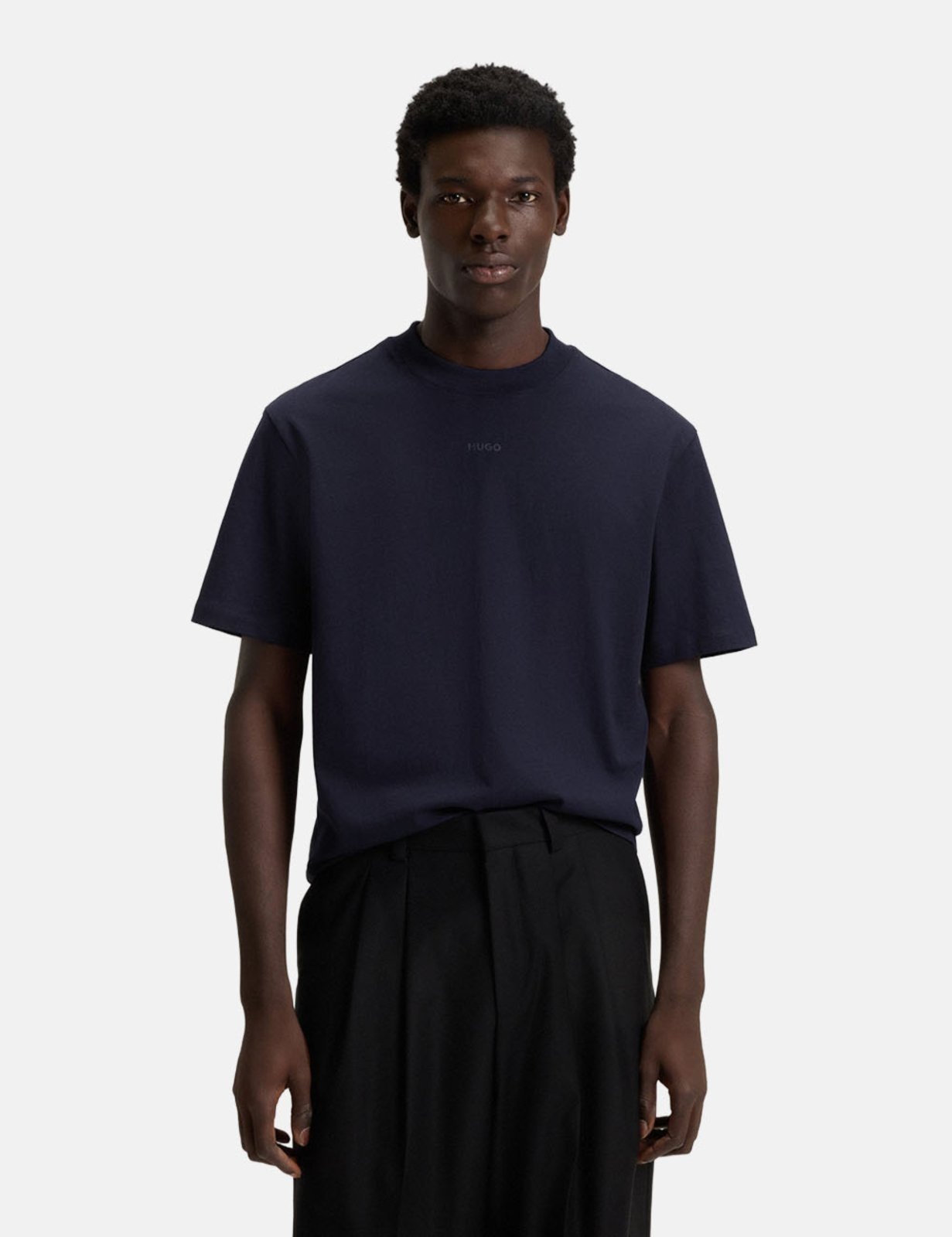 Camiseta Hugo Boss Masculina Dapolino Relaxed Fit Azul Escuro